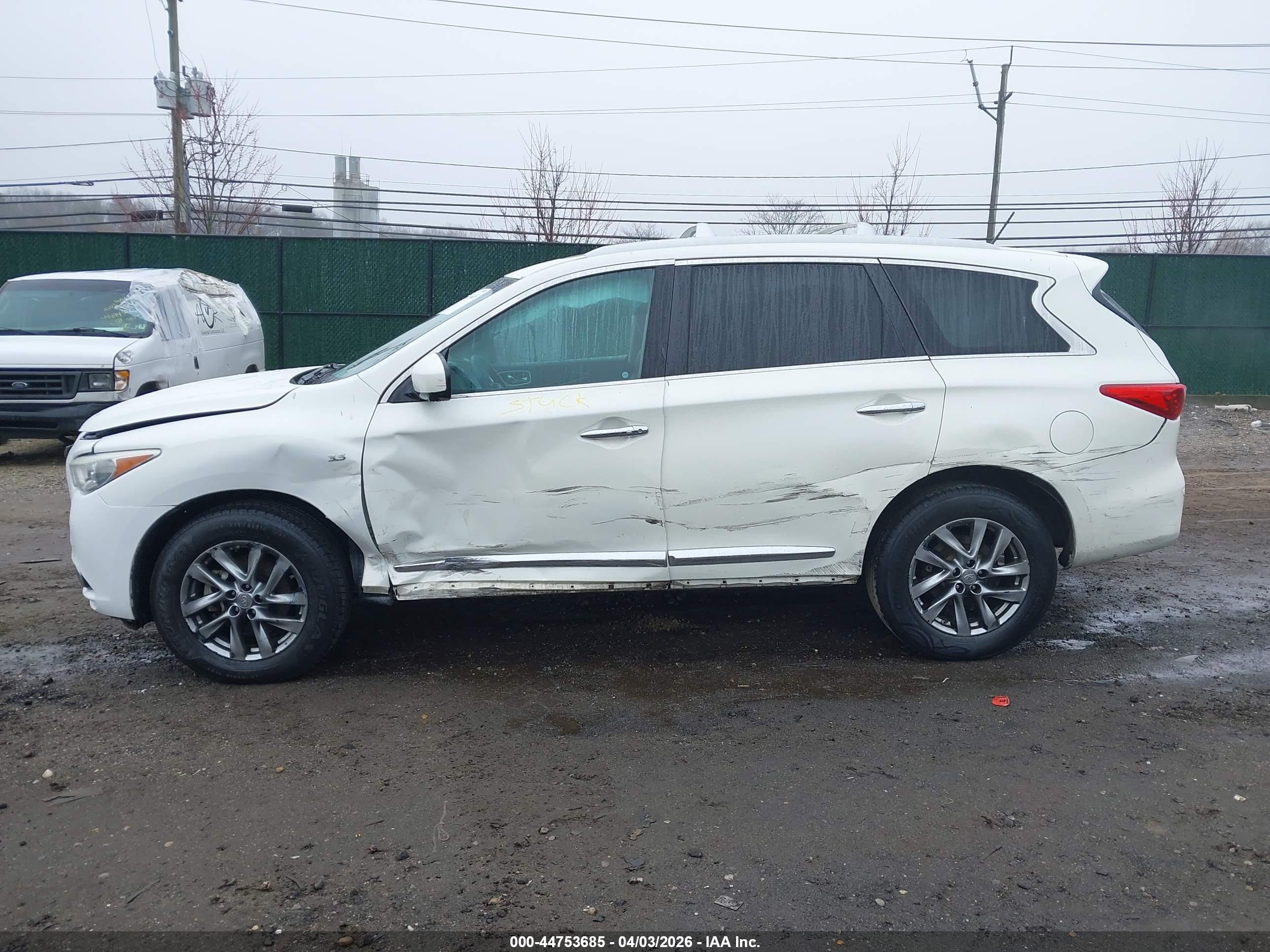 2014 Infiniti Qx60 White vin: 5N1AL0MM4EC504075