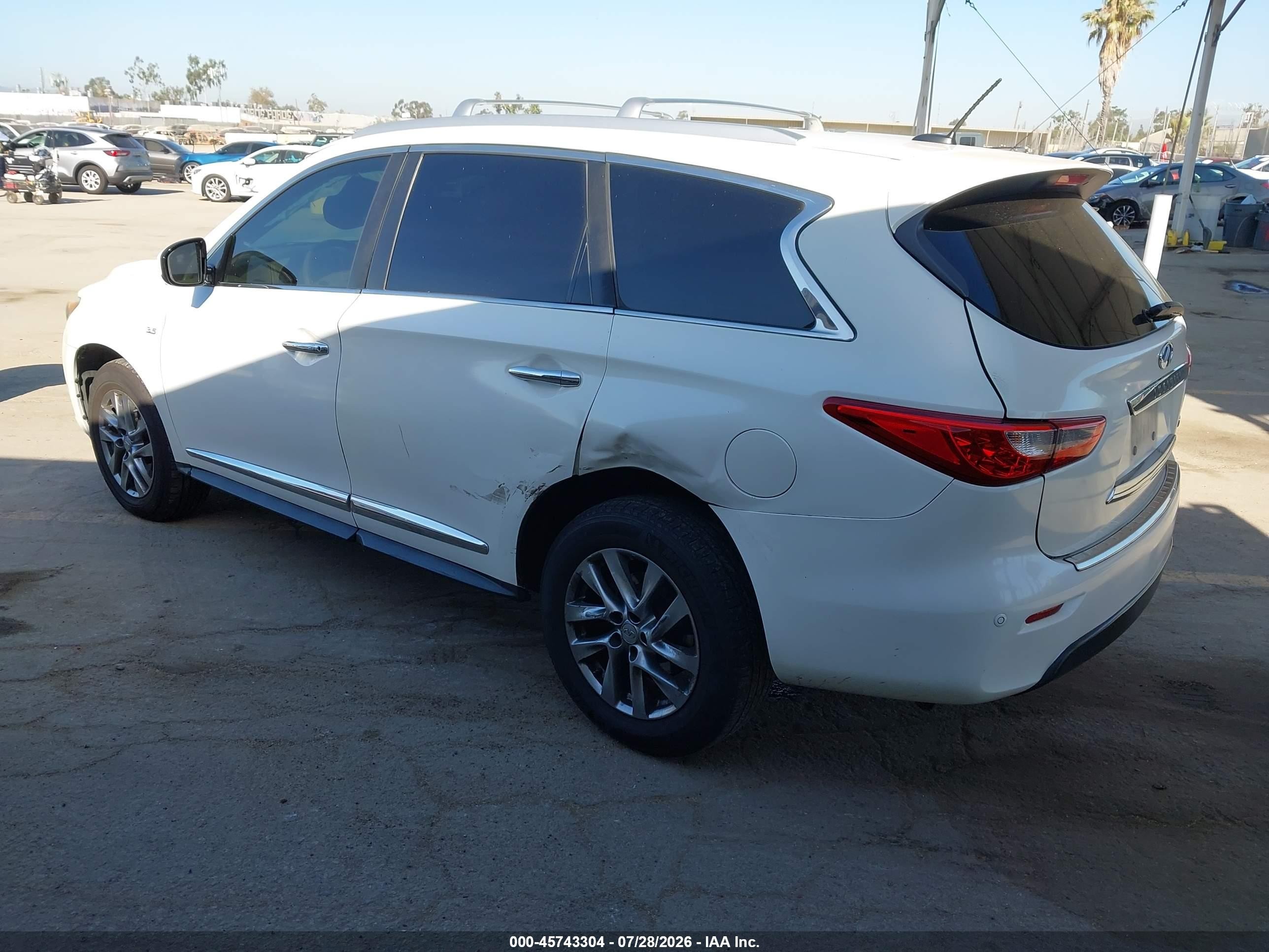 2014 Infiniti Qx60   White vin: 5N1AL0MM4EC508918