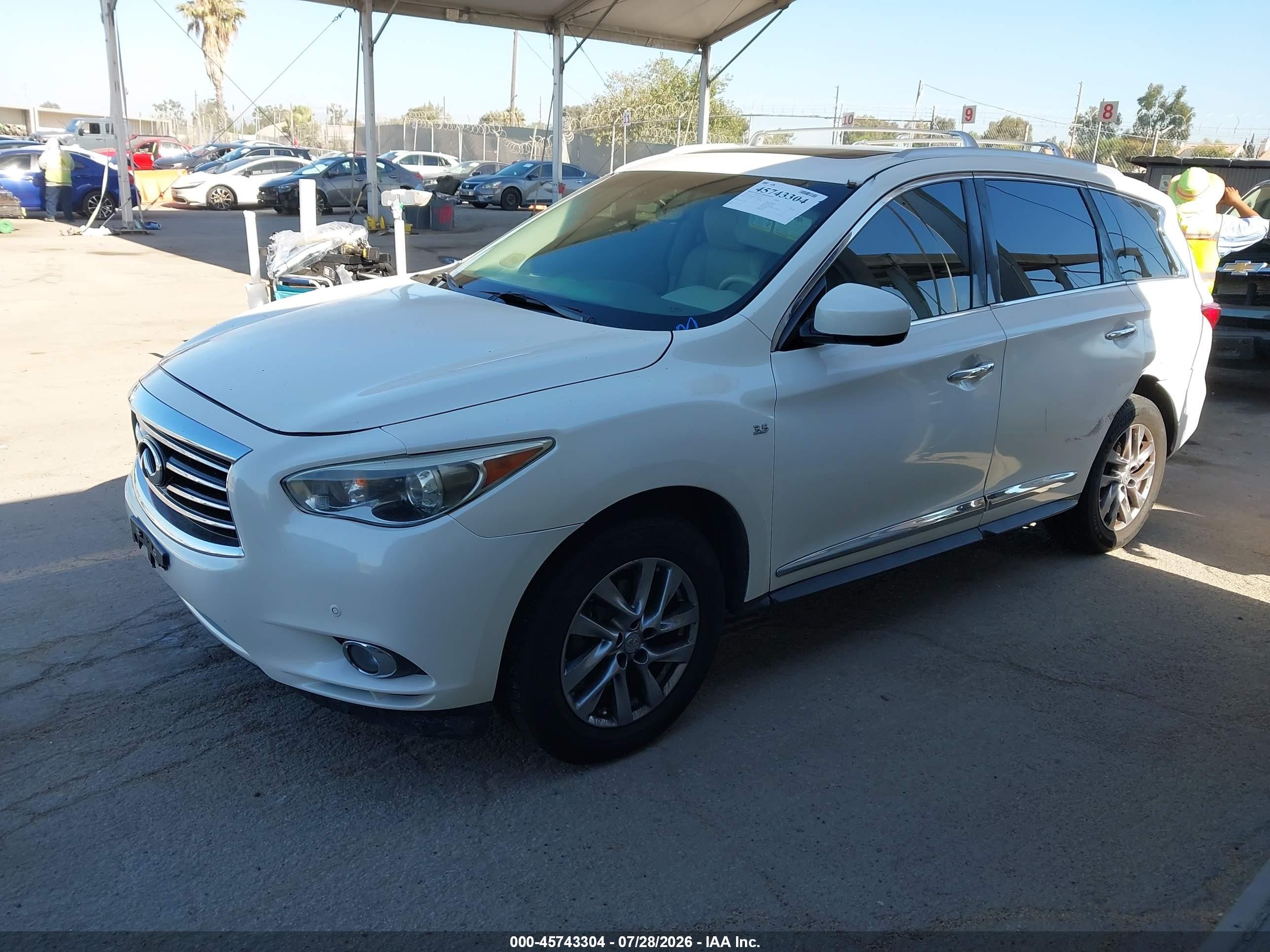 2014 Infiniti Qx60   White vin: 5N1AL0MM4EC508918