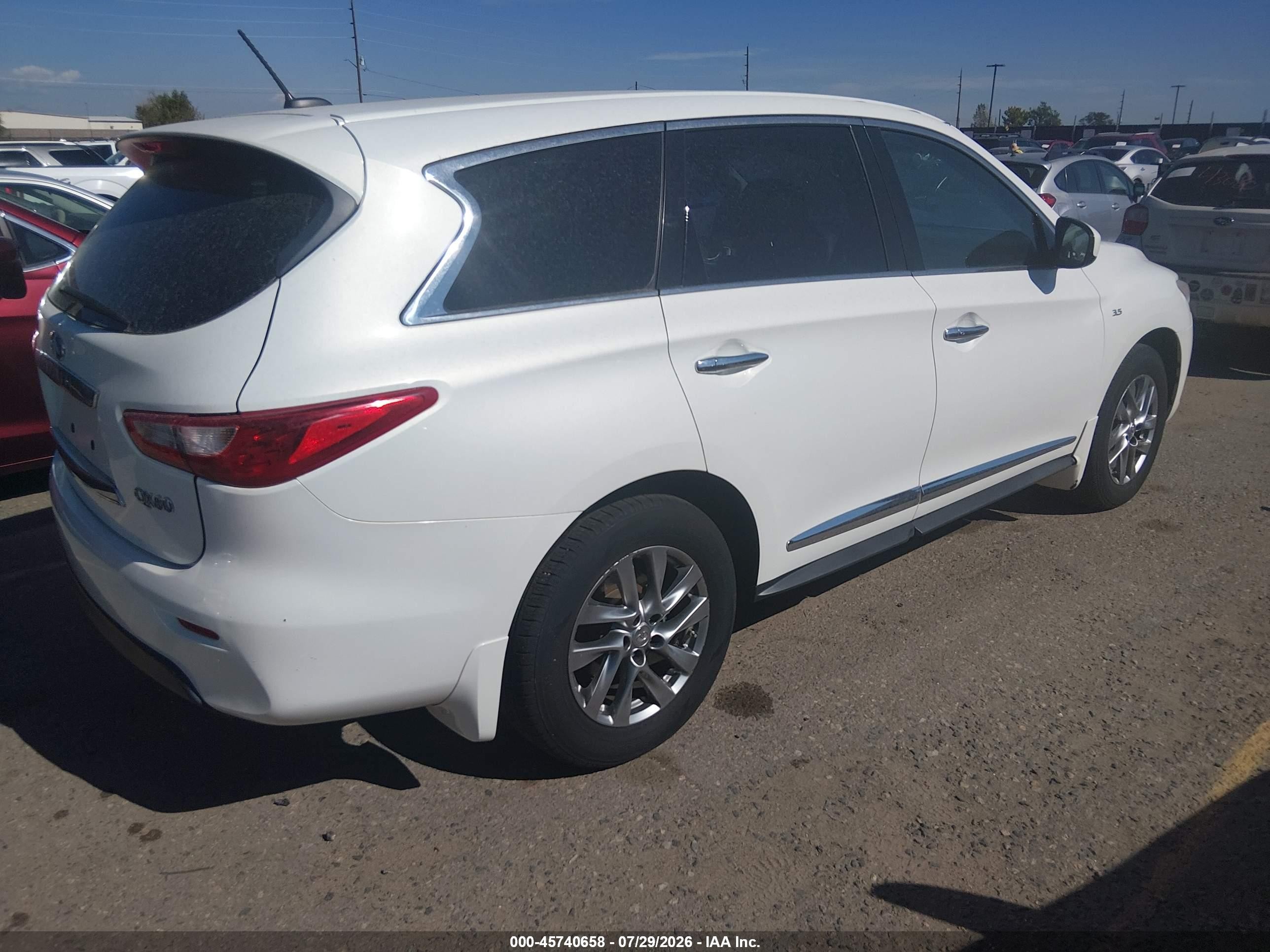 2014 Infiniti Qx60   White vin: 5N1AL0MM4EC511267