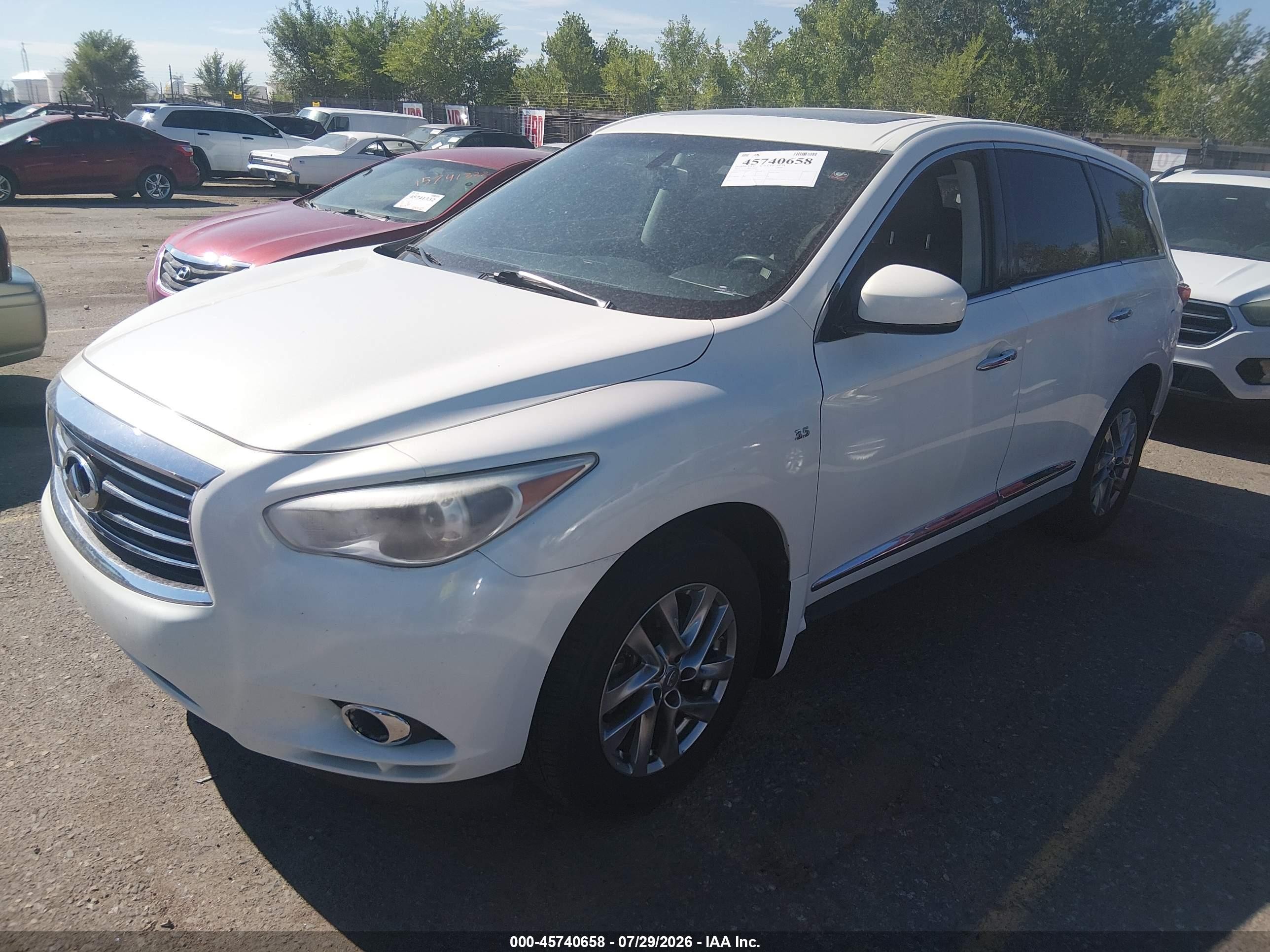 2014 Infiniti Qx60   White vin: 5N1AL0MM4EC511267