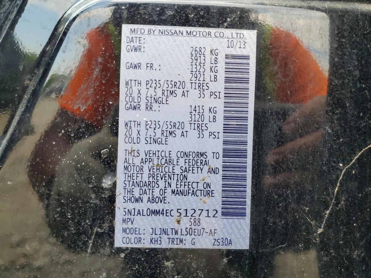 2014 Infiniti Qx60 Base Black vin: 5N1AL0MM4EC512712