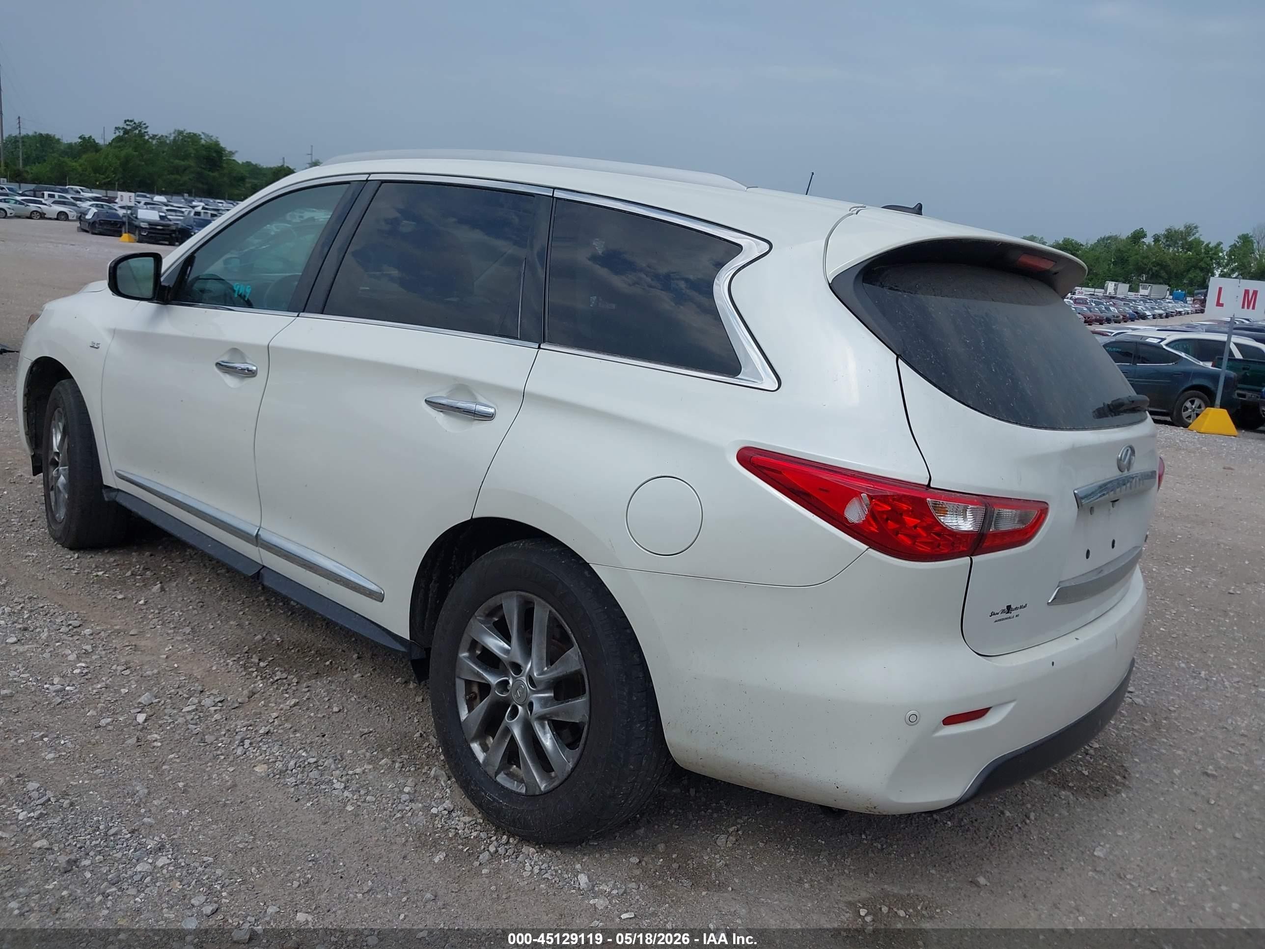 2015 Infiniti Qx60 White vin: 5N1AL0MM4FC549762