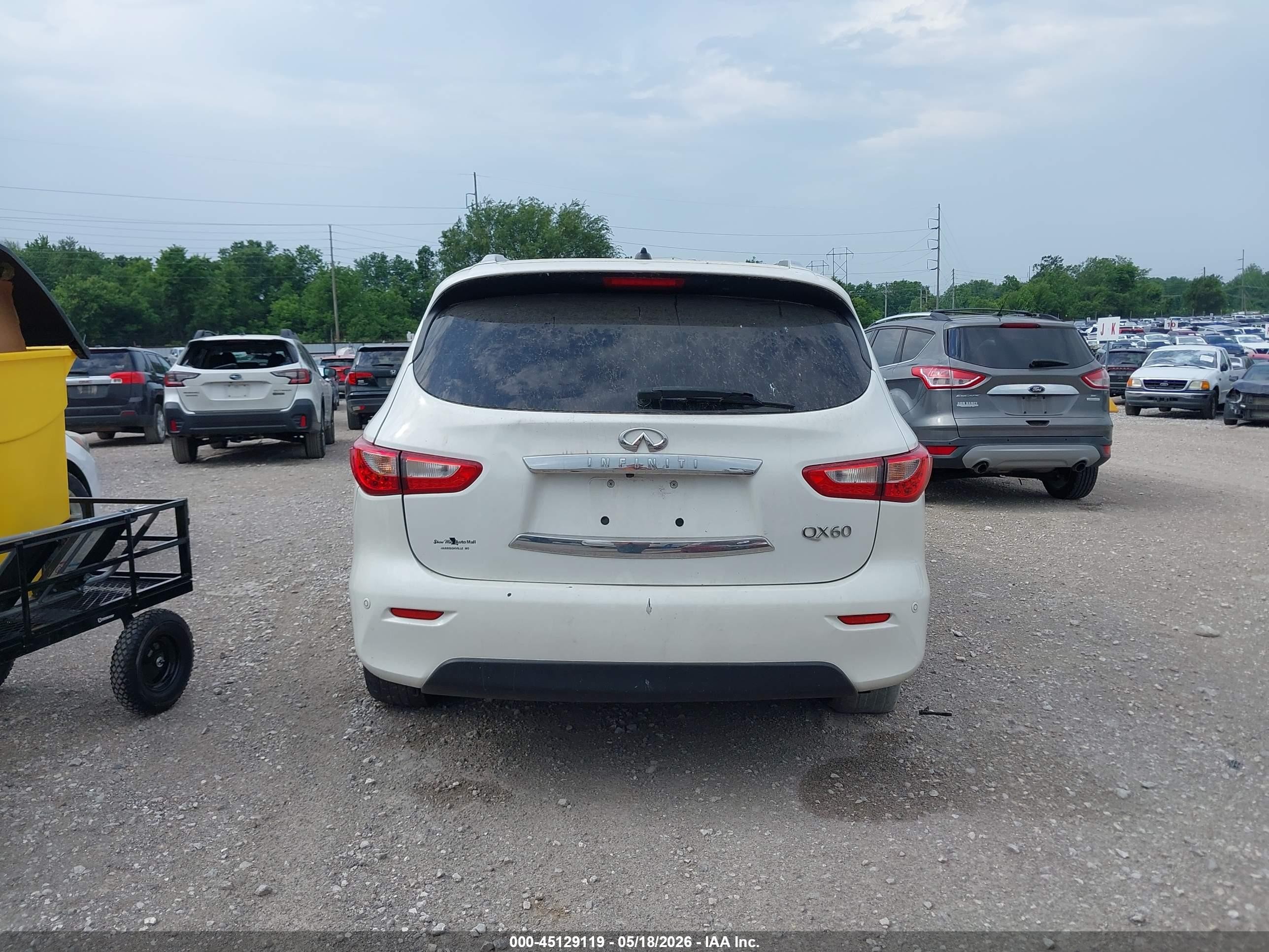 2015 Infiniti Qx60 White vin: 5N1AL0MM4FC549762