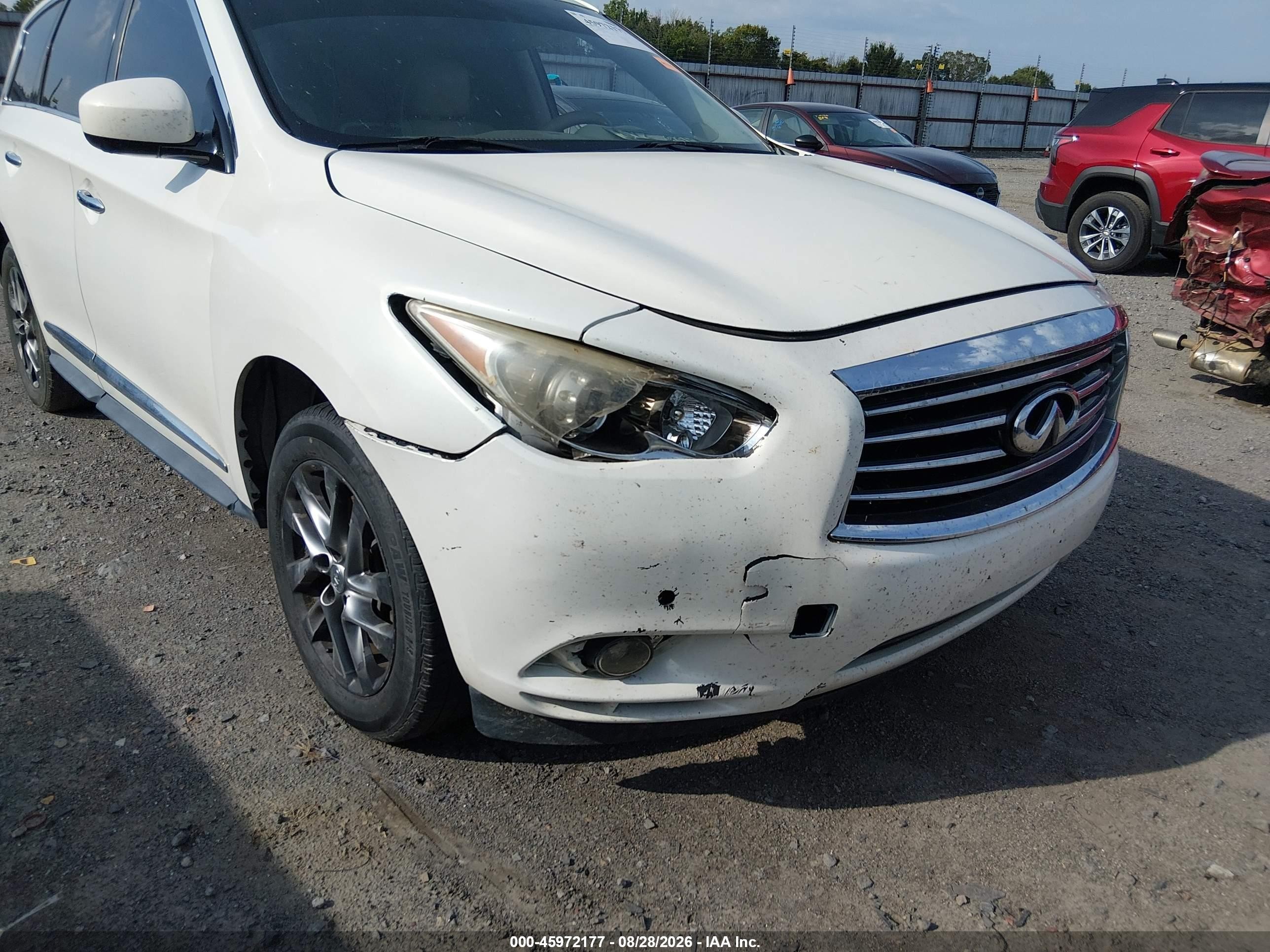 2013 Infiniti Jx35   White vin: 5N1AL0MM5DC312940