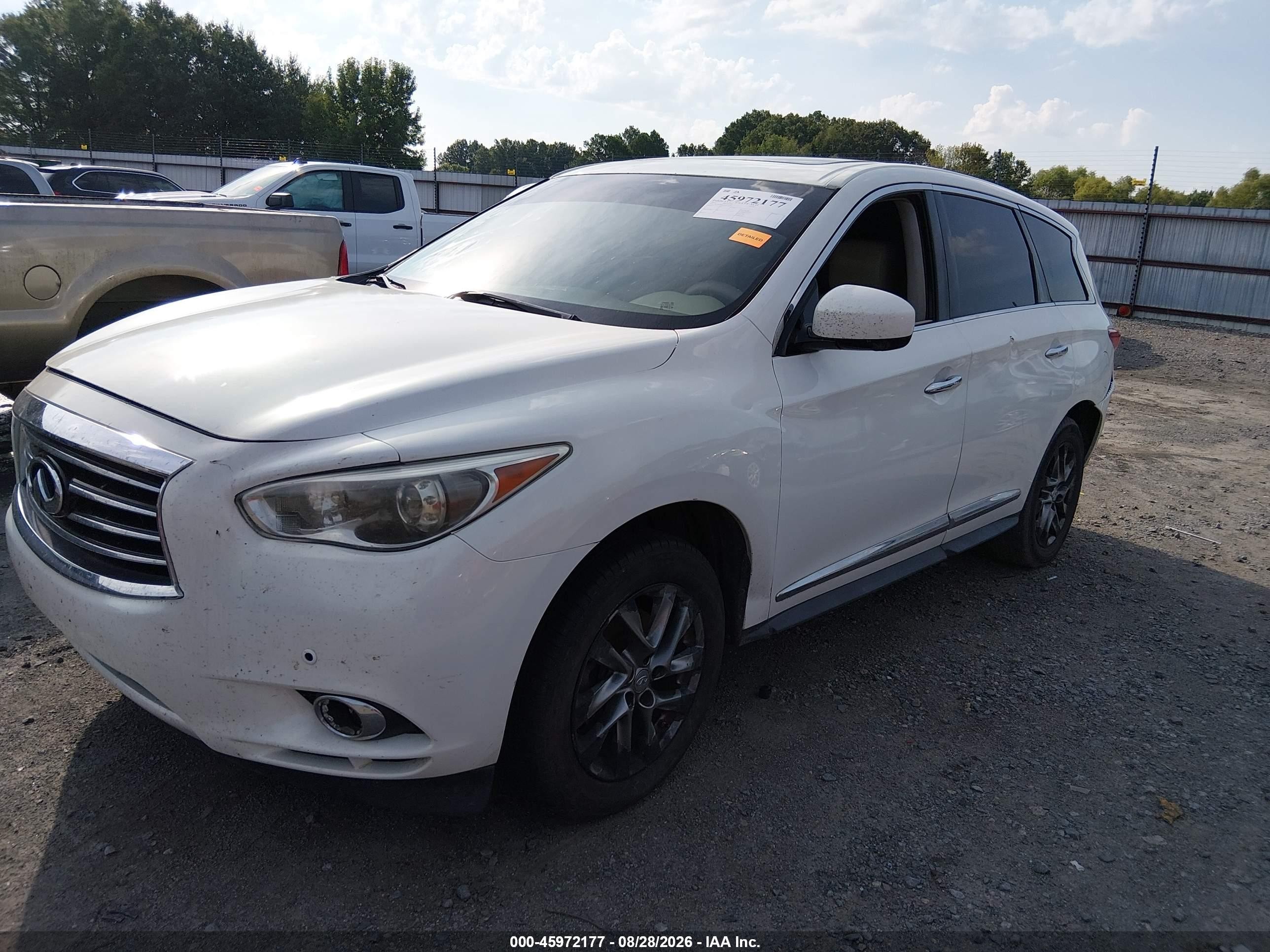 2013 Infiniti Jx35   White vin: 5N1AL0MM5DC312940