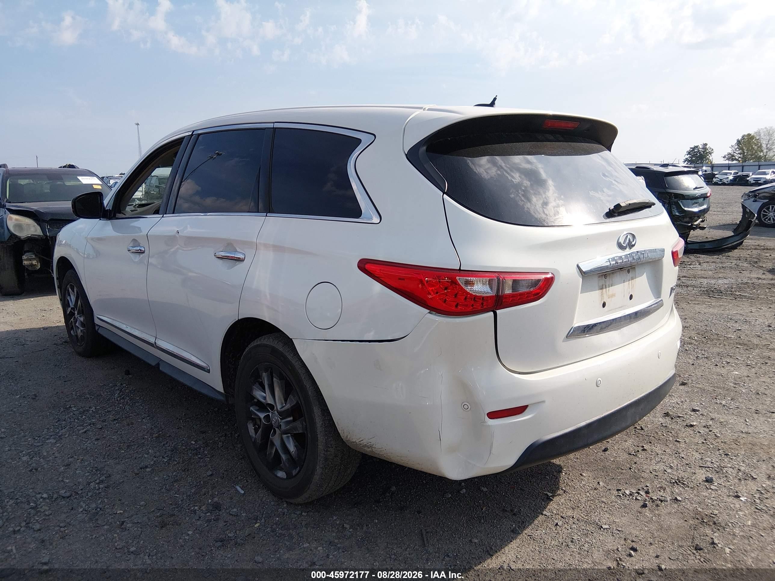 2013 Infiniti Jx35   White vin: 5N1AL0MM5DC312940