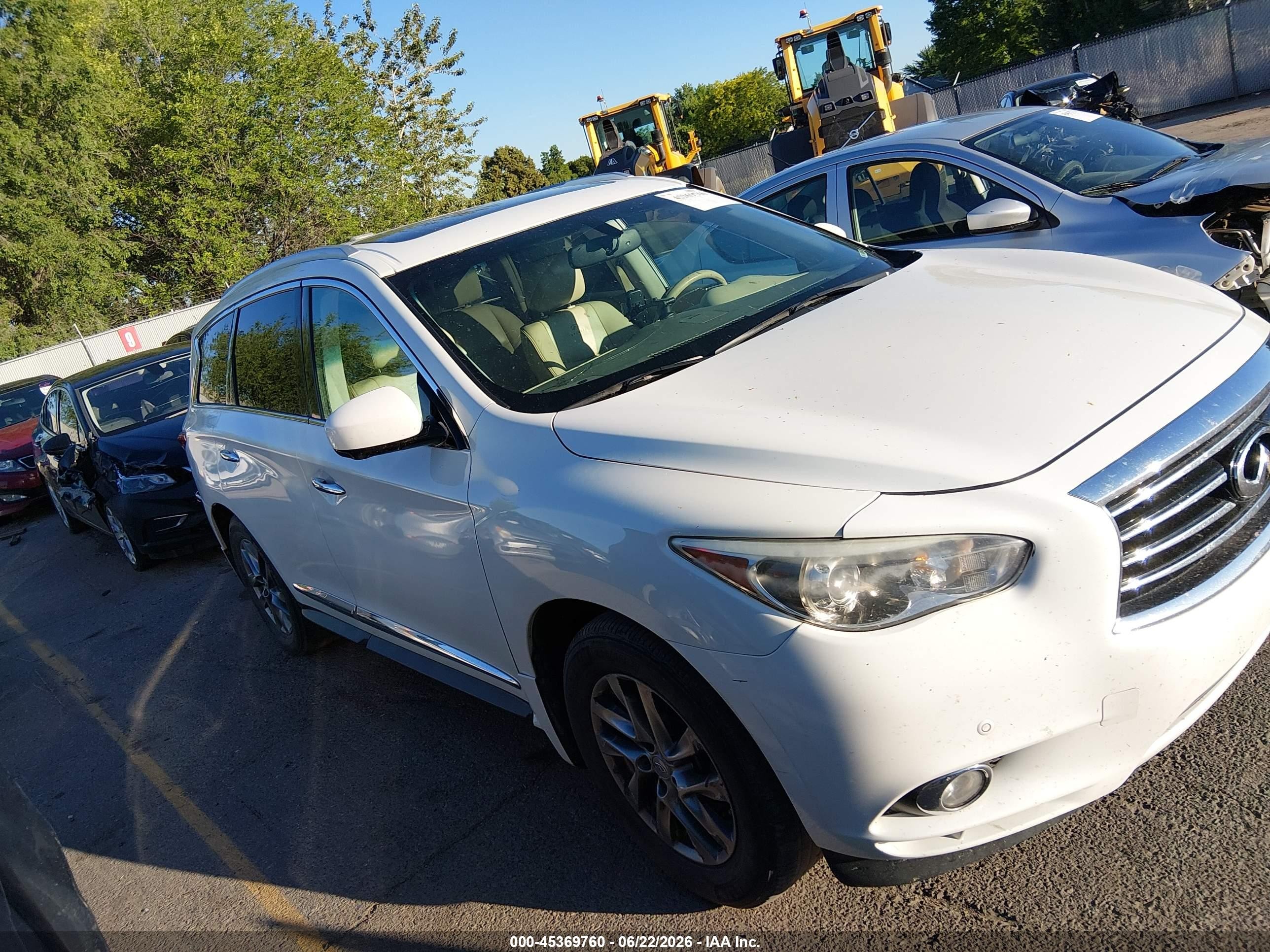 2013 Infiniti Jx35   White vin: 5N1AL0MM5DC329818