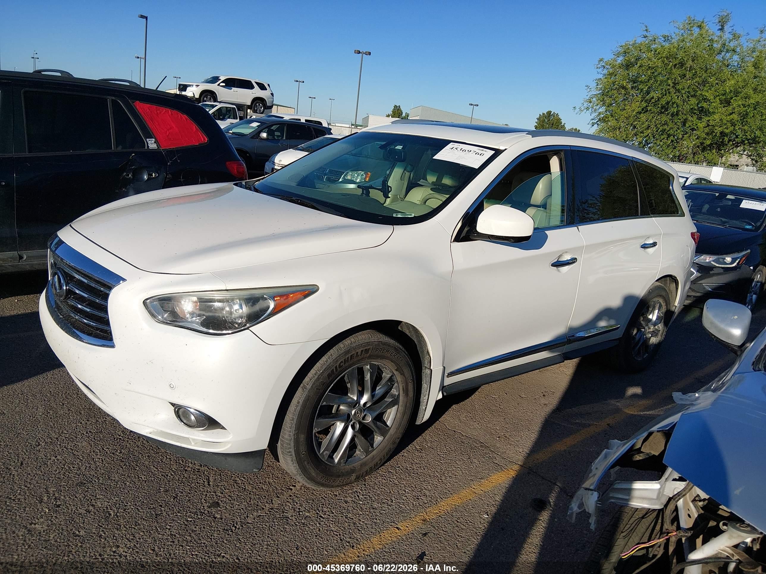 2013 Infiniti Jx35   White vin: 5N1AL0MM5DC329818