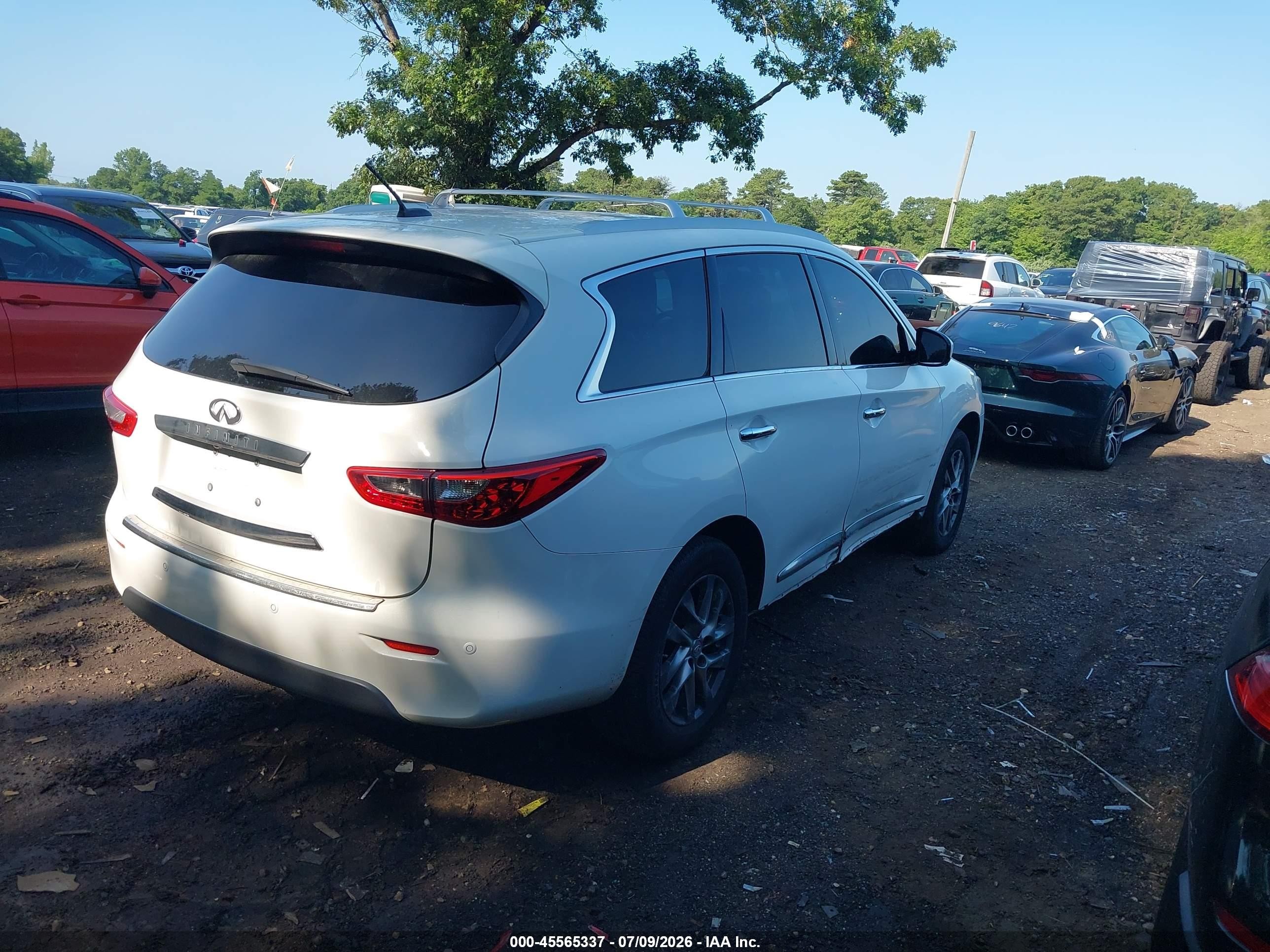 2013 Infiniti Jx35   White vin: 5N1AL0MM5DC347946