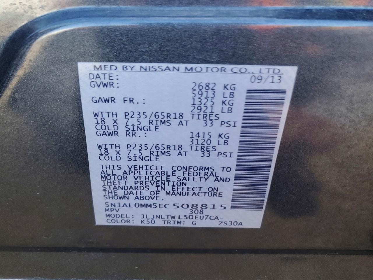 2014 Infiniti Qx60 Gray vin: 5N1AL0MM5EC508815