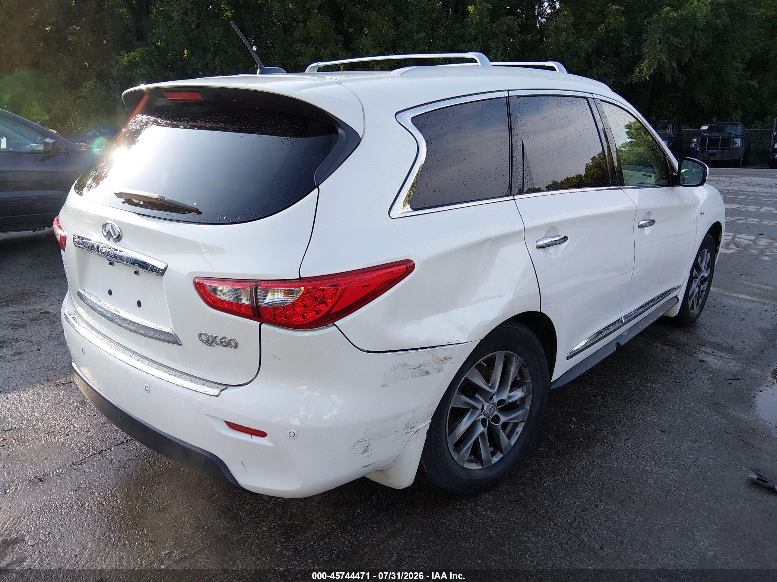 2015 Infiniti Qx60 White vin: 5N1AL0MM5FC528998