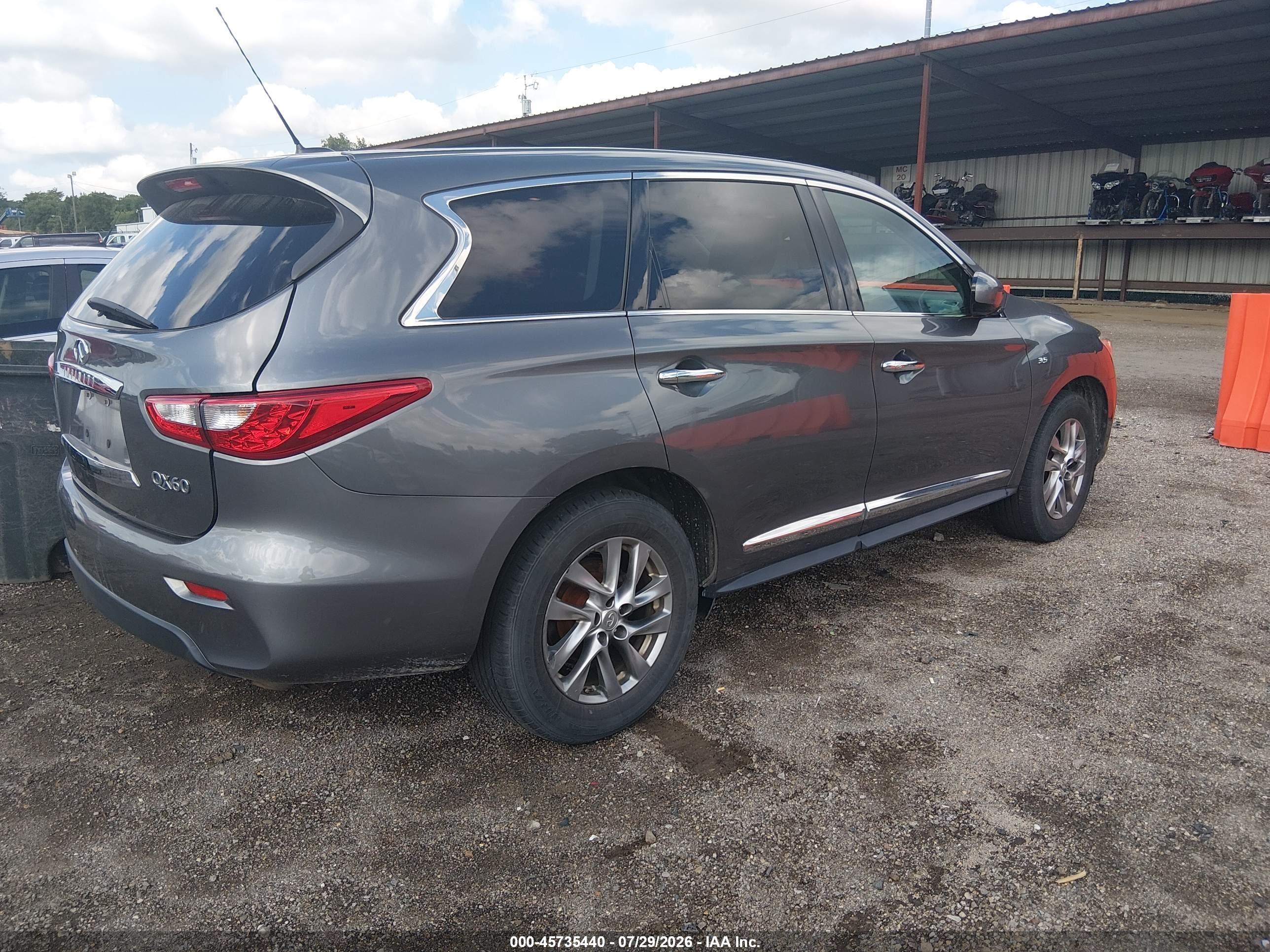 2015 Infiniti Qx60   Gray vin: 5N1AL0MM5FC559345