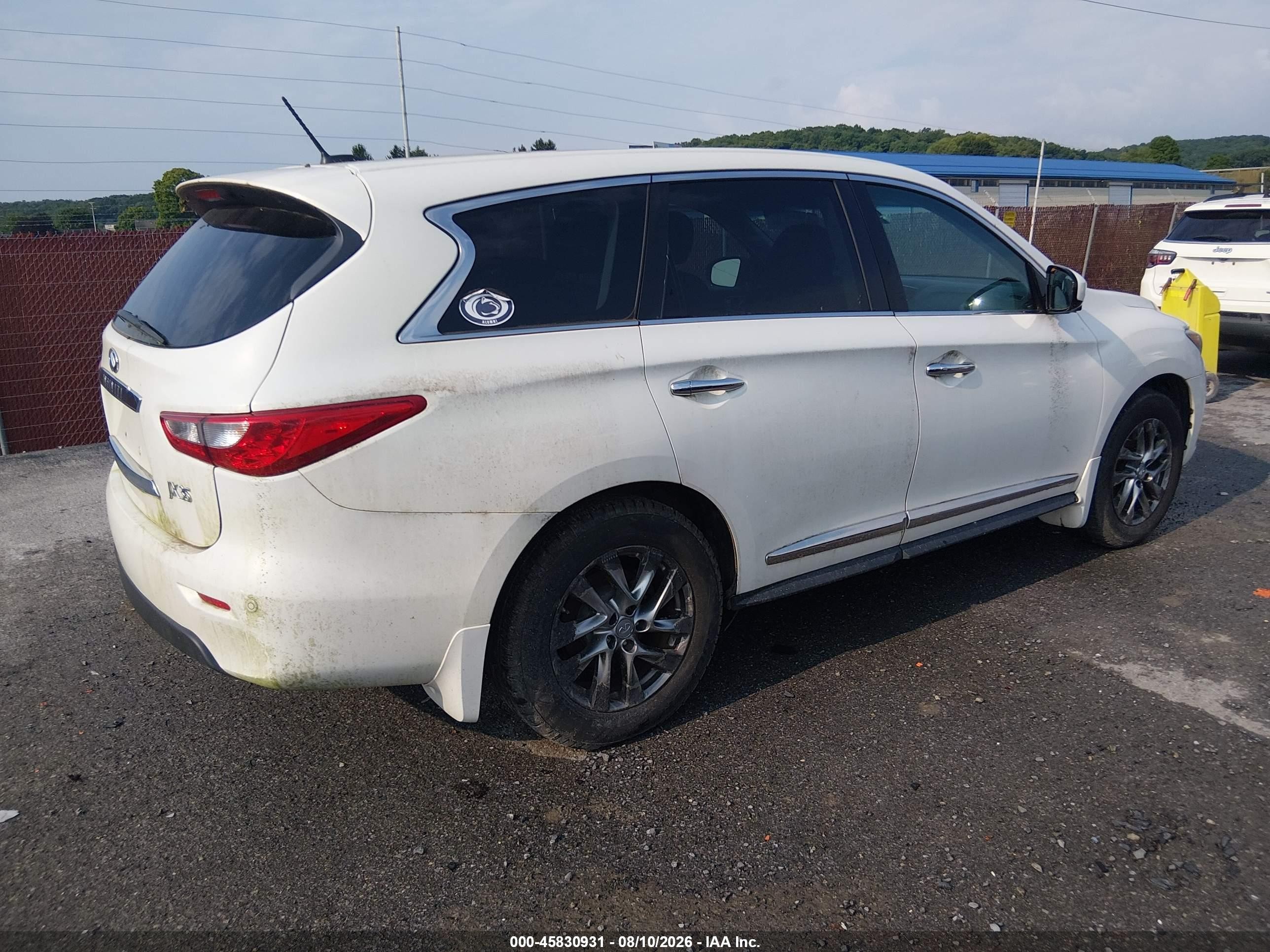 2013 Infiniti Jx35   White vin: 5N1AL0MM6DC307052