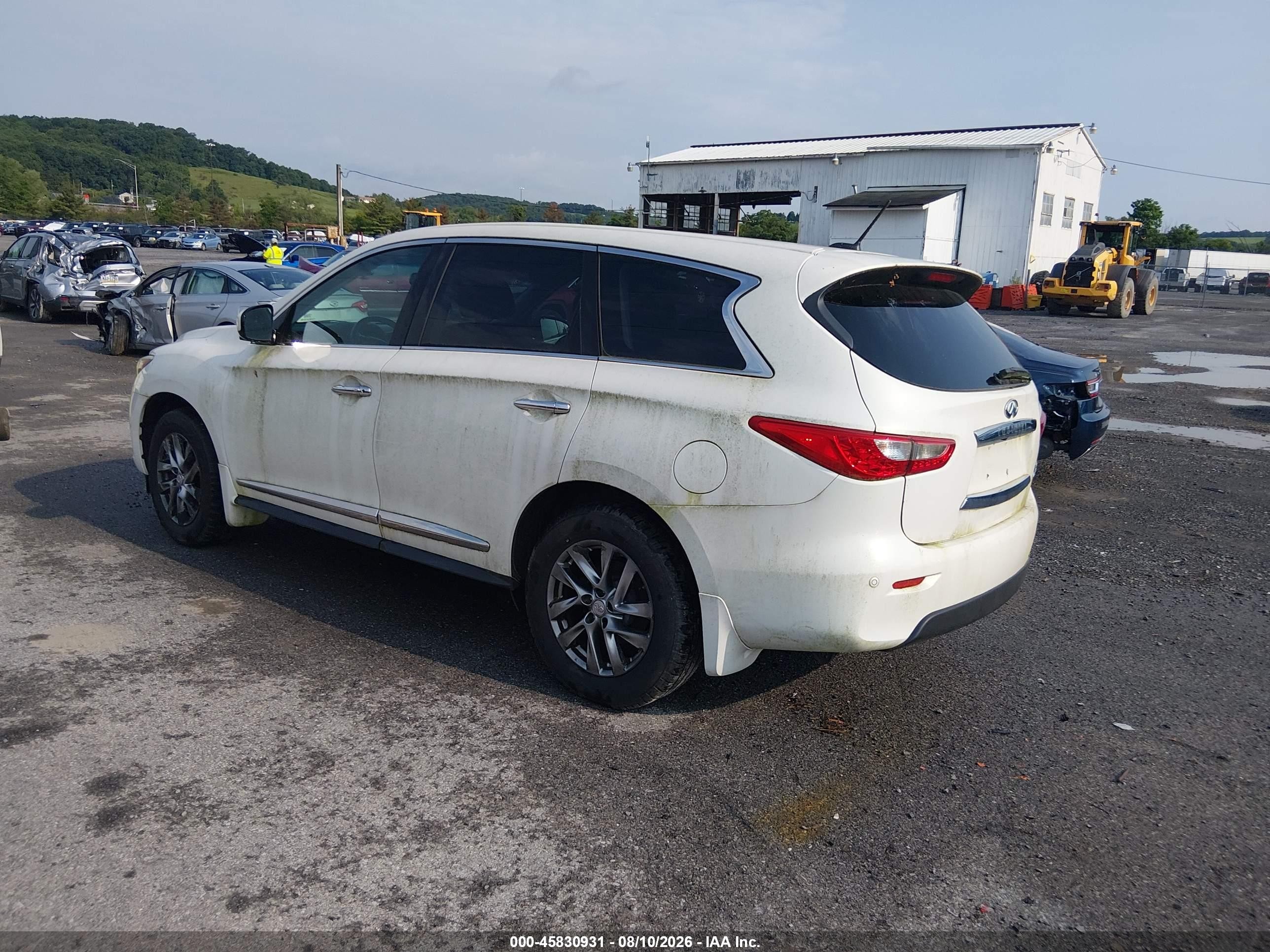 2013 Infiniti Jx35   White vin: 5N1AL0MM6DC307052