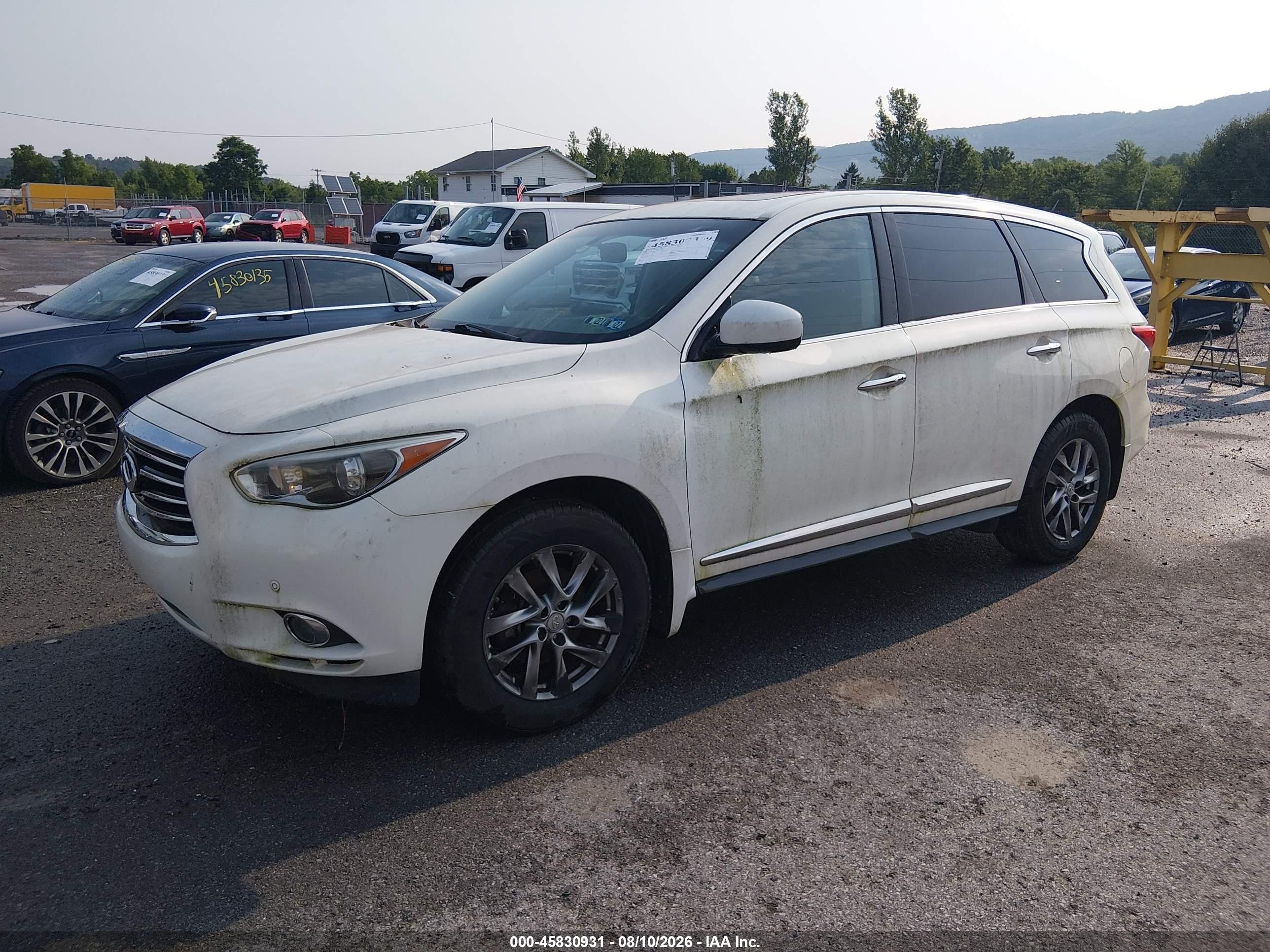 2013 Infiniti Jx35   White vin: 5N1AL0MM6DC307052