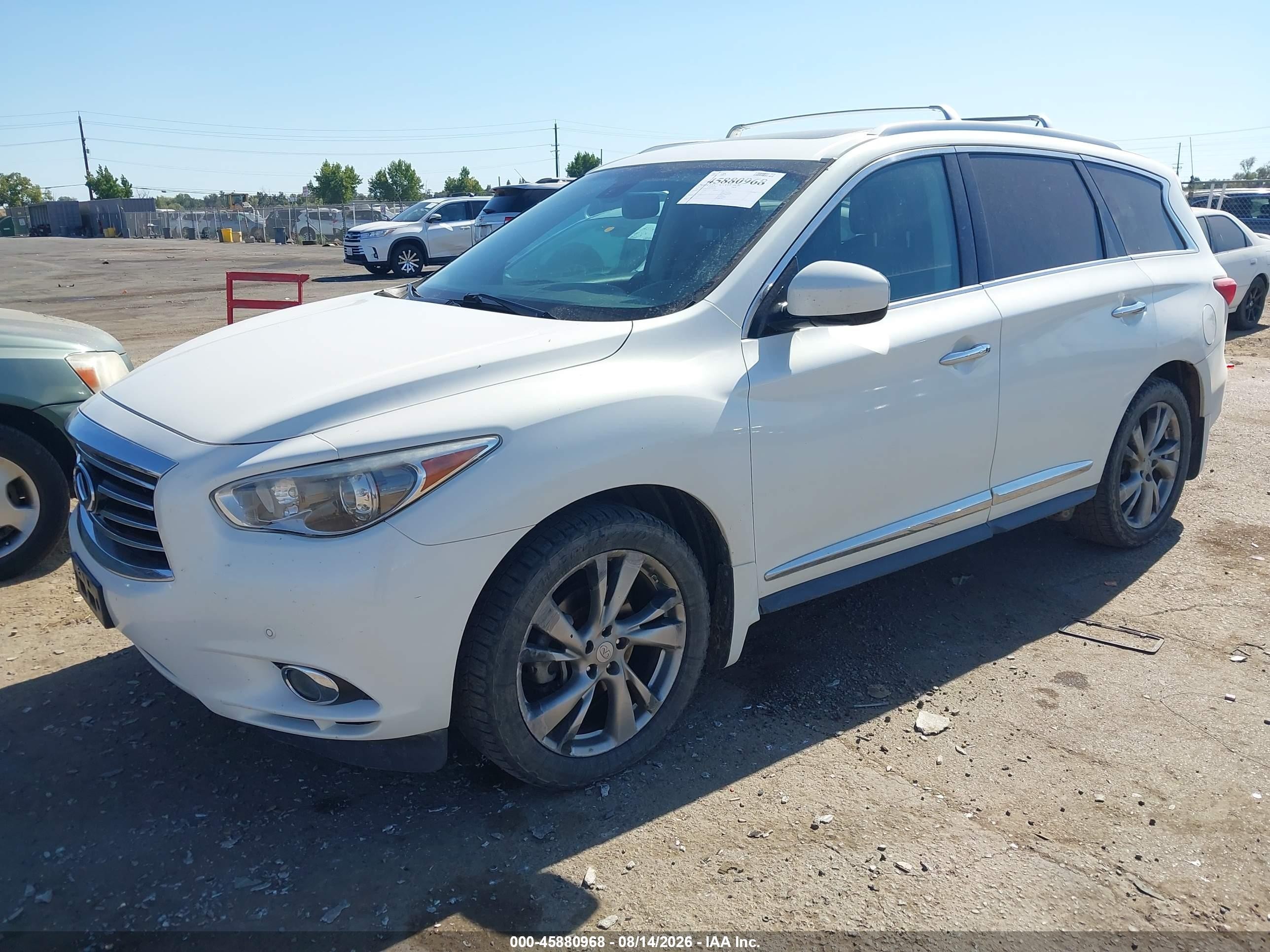 2013 Infiniti Jx35   White vin: 5N1AL0MM6DC310470