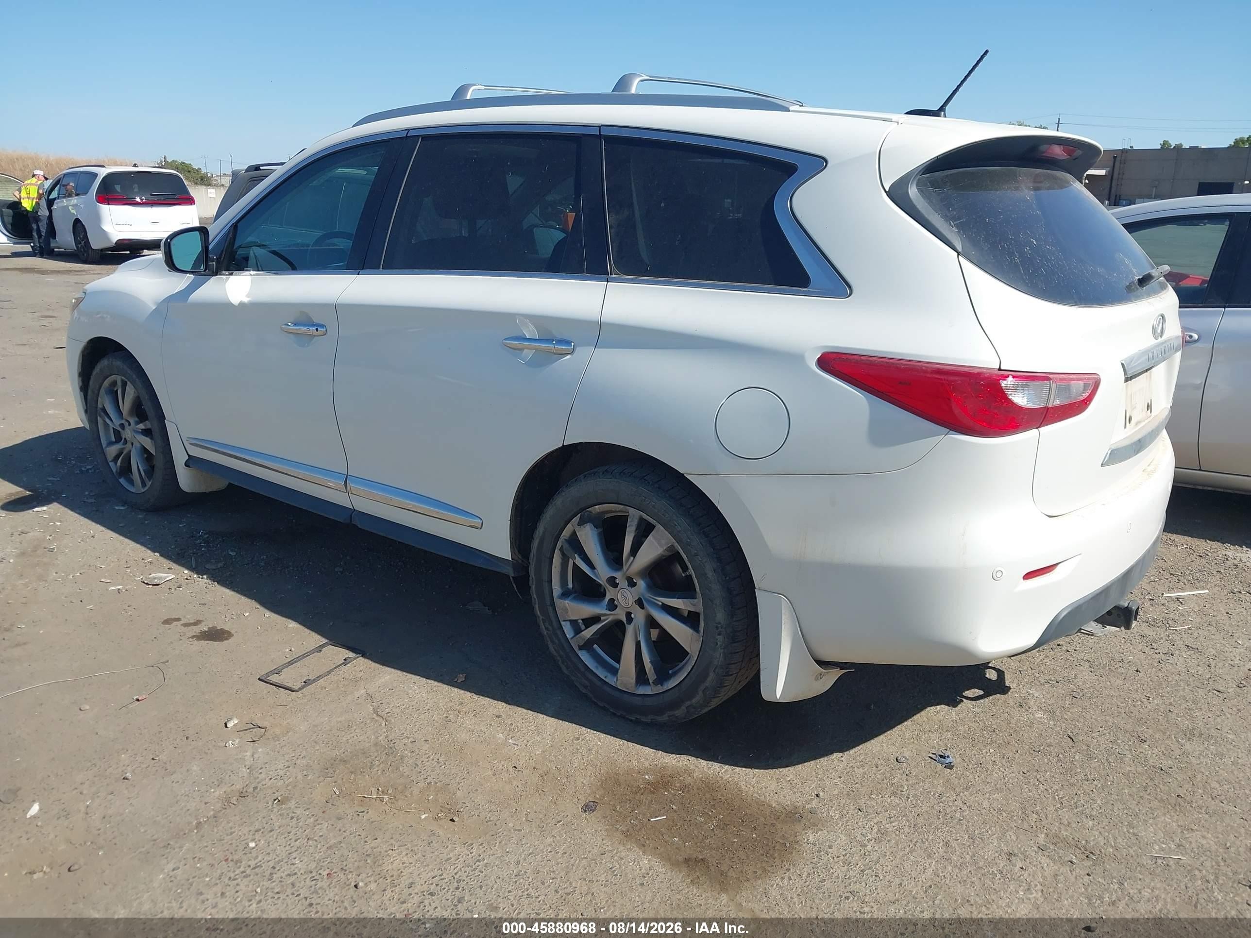 2013 Infiniti Jx35   White vin: 5N1AL0MM6DC310470