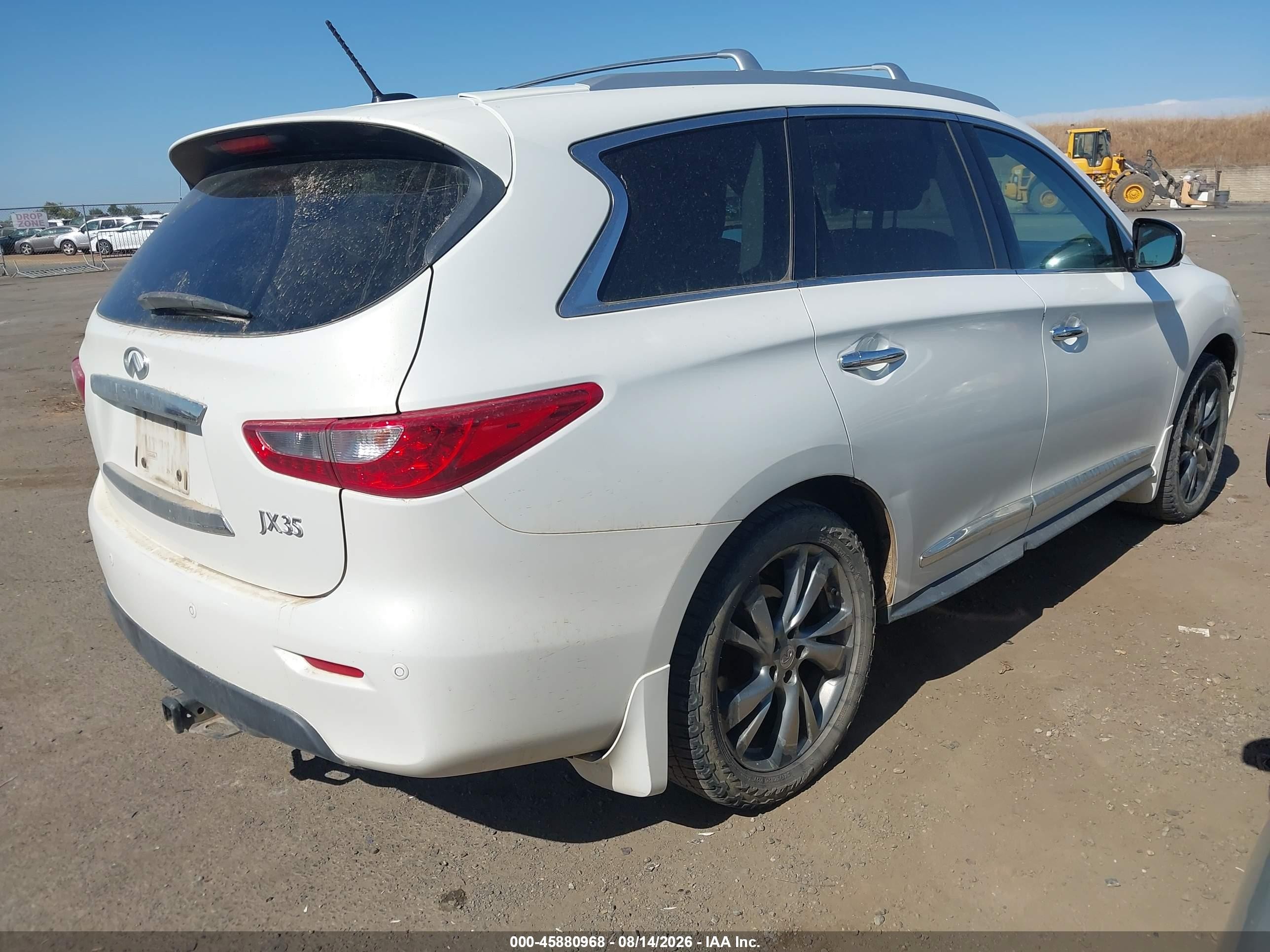 2013 Infiniti Jx35   White vin: 5N1AL0MM6DC310470
