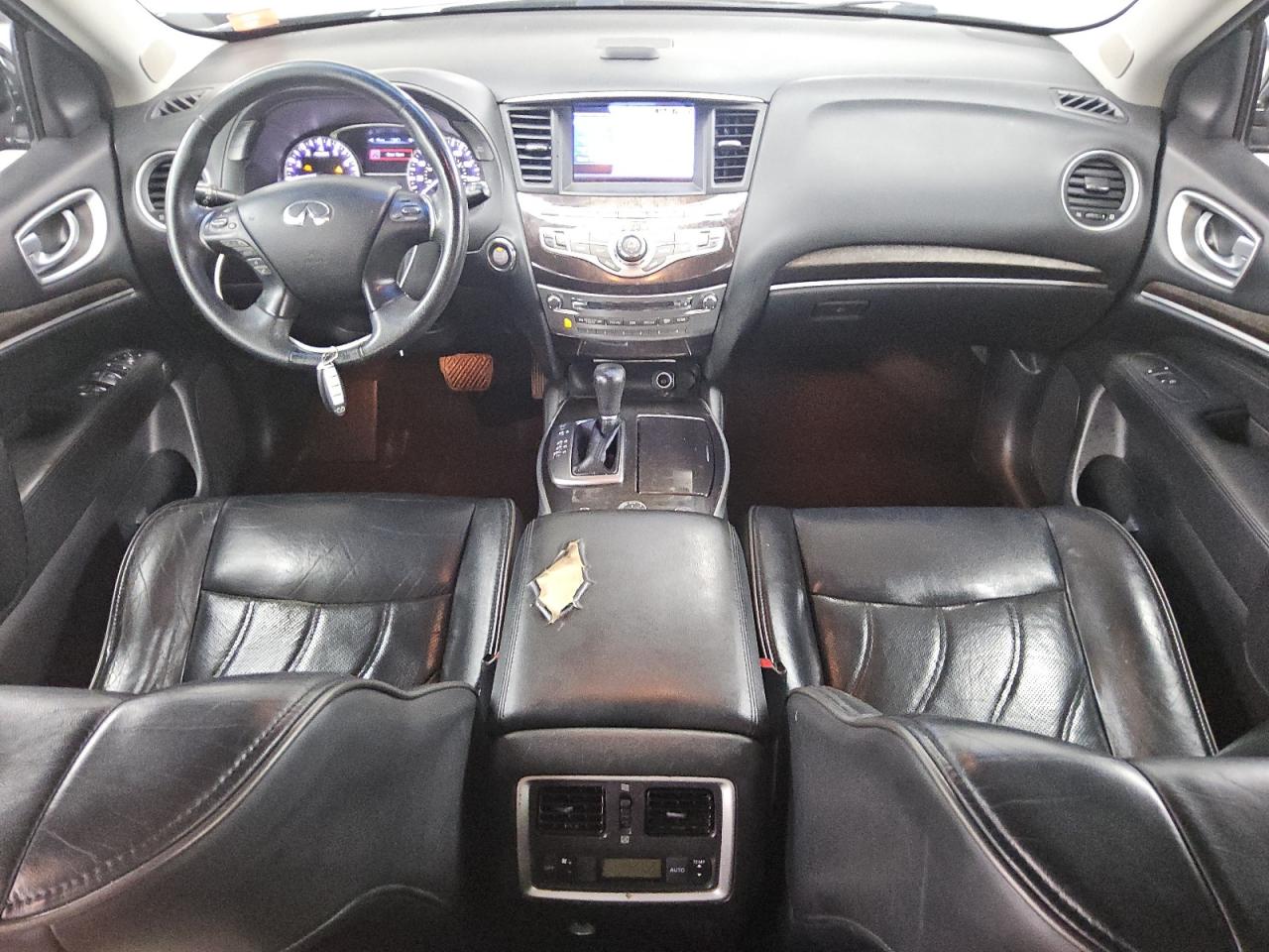 2013 Infiniti Jx35 Base Black vin: 5N1AL0MM6DC327317 Damage: Front Center Armrest, Torn, 5 To 6 Inches