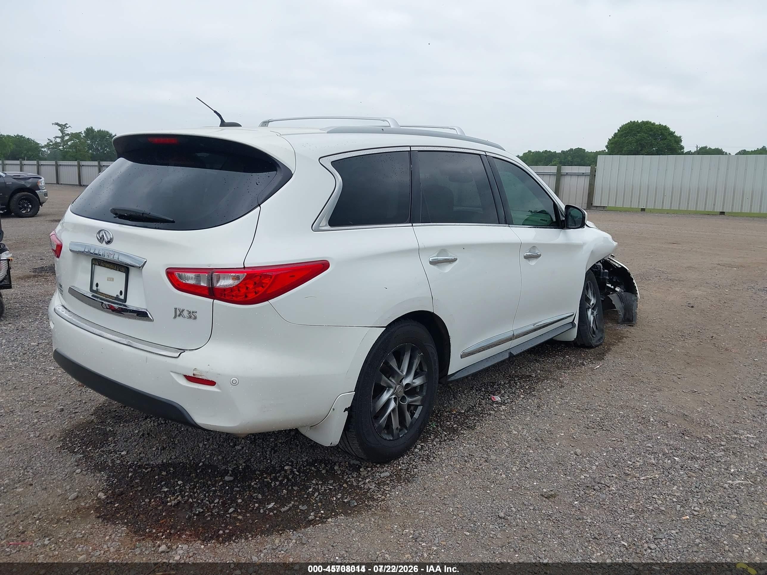 2013 Infiniti Jx35   White vin: 5N1AL0MM6DC349009