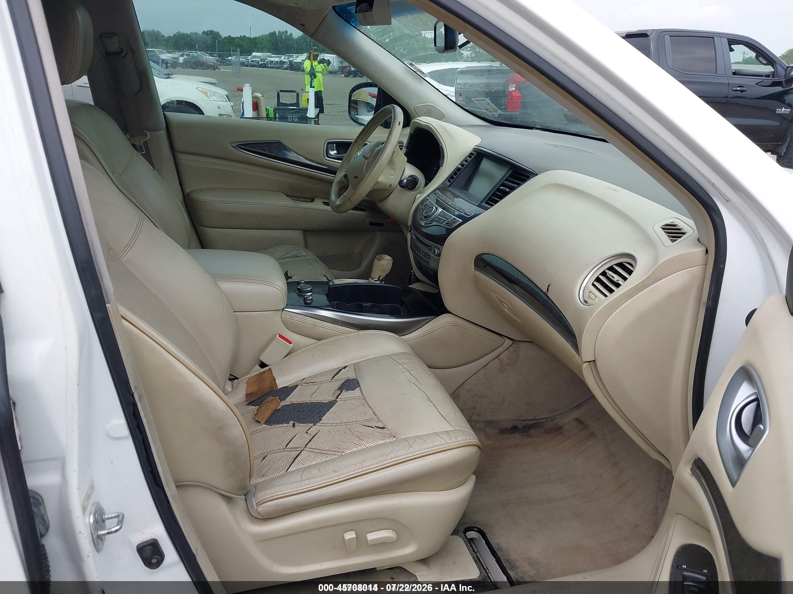 2013 Infiniti Jx35   White vin: 5N1AL0MM6DC349009