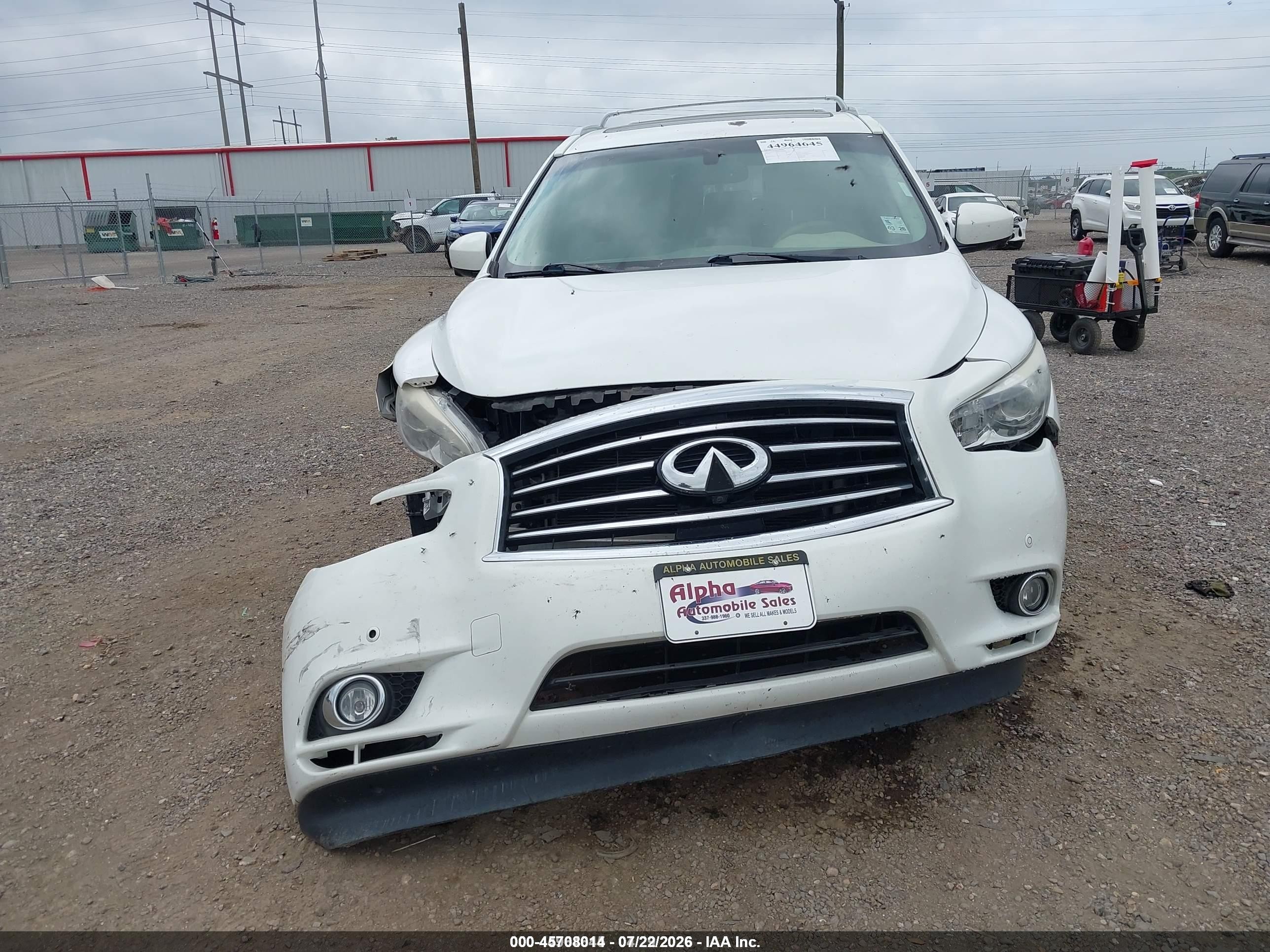 2013 Infiniti Jx35   White vin: 5N1AL0MM6DC349009