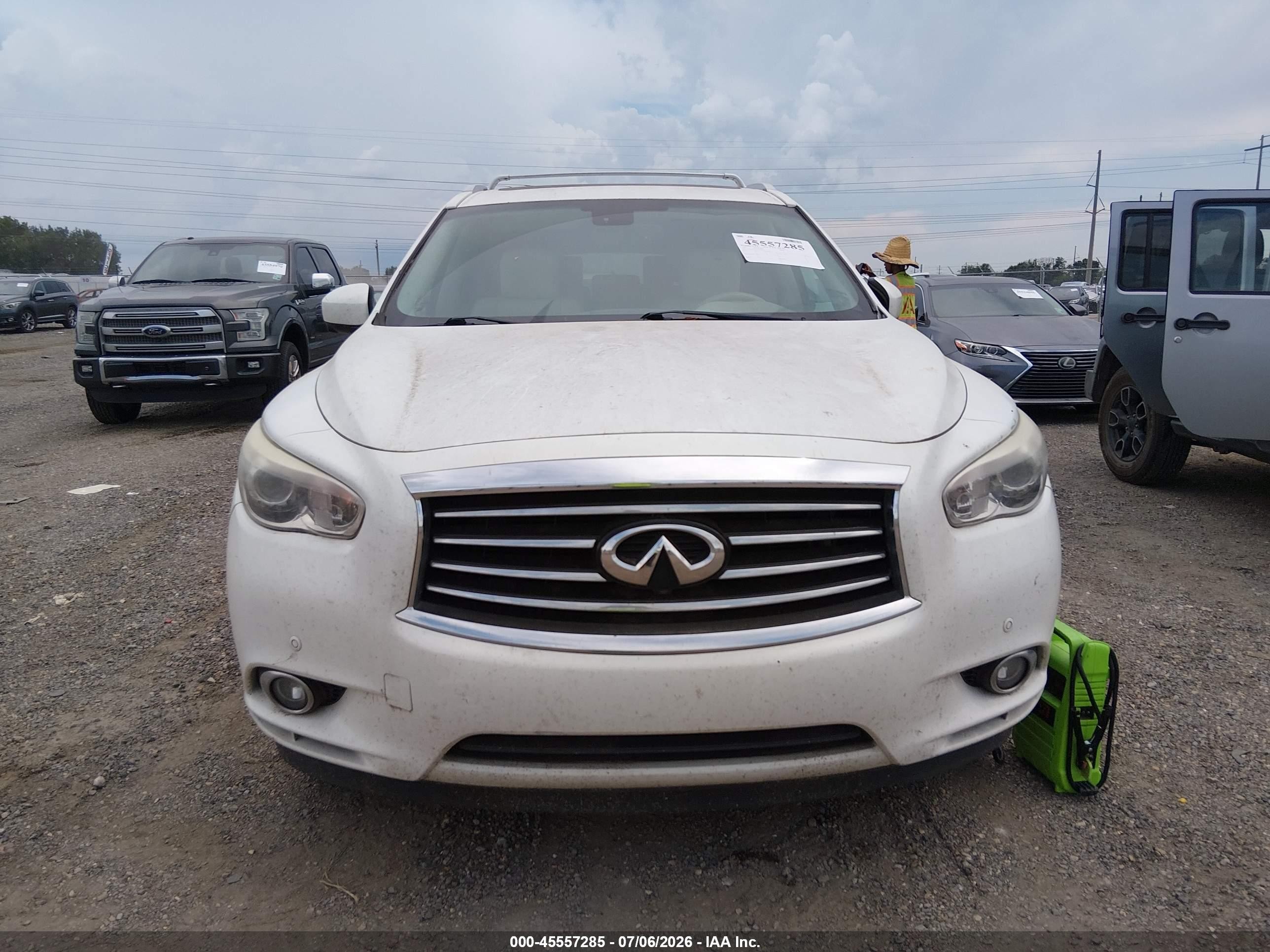 2013 Infiniti Jx35   White vin: 5N1AL0MM6DC352170