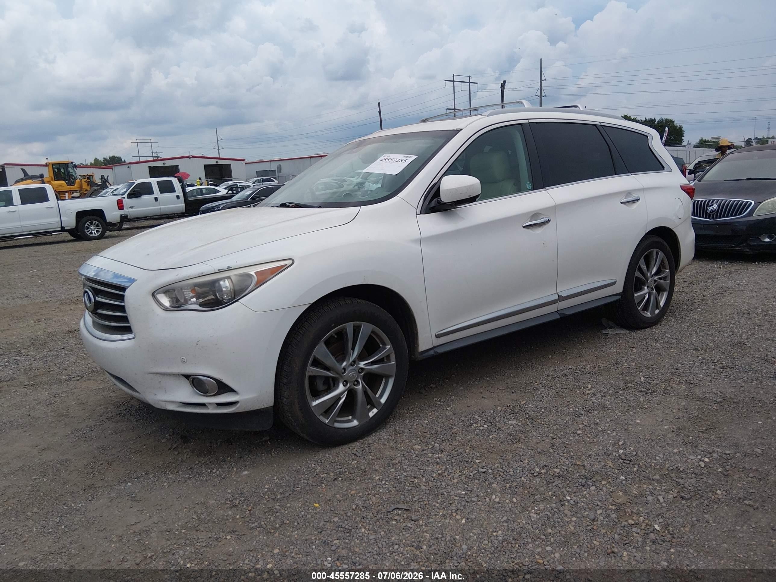 2013 Infiniti Jx35   White vin: 5N1AL0MM6DC352170