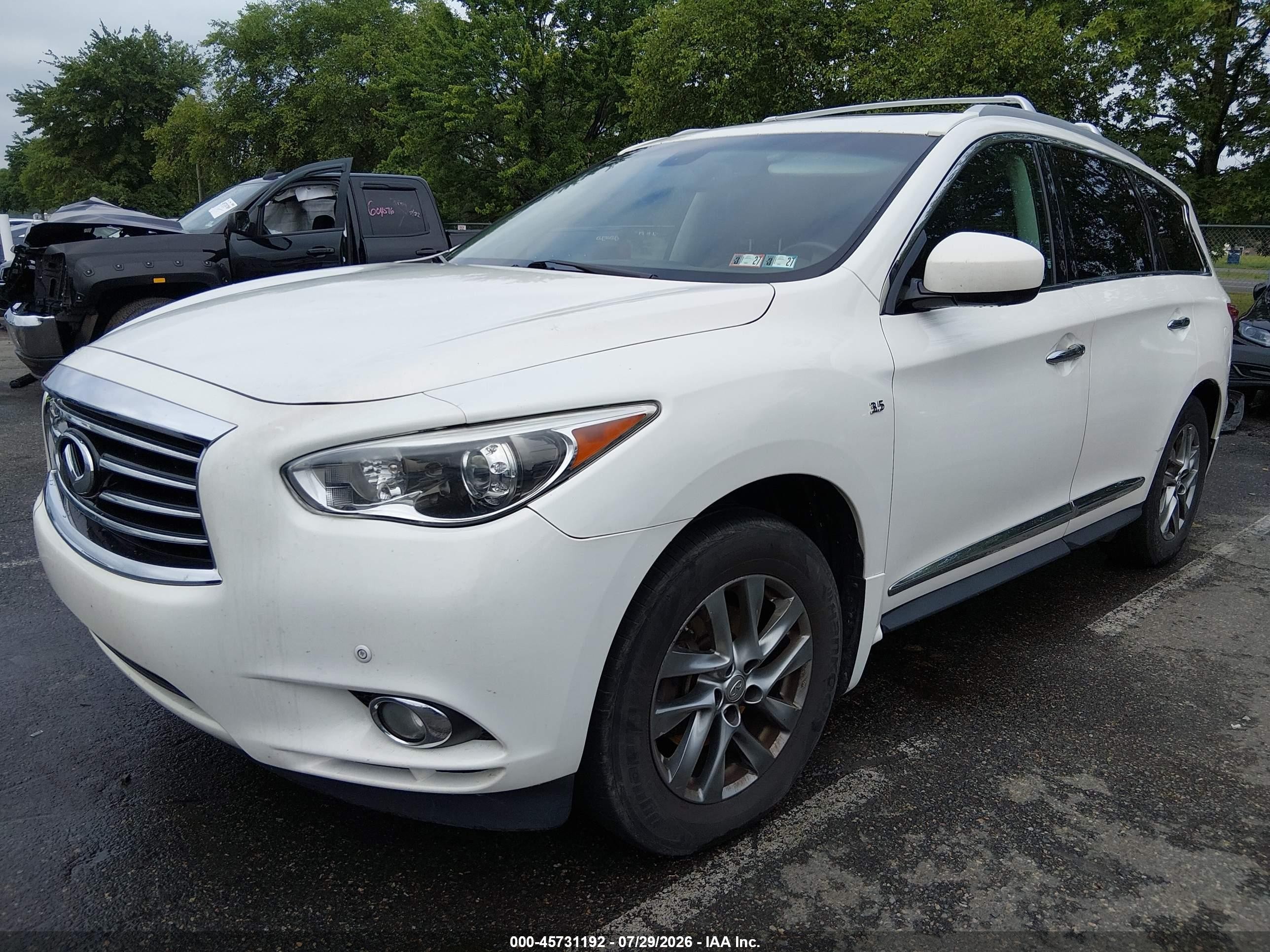 2014 Infiniti Qx60 White vin: 5N1AL0MM6EC505888