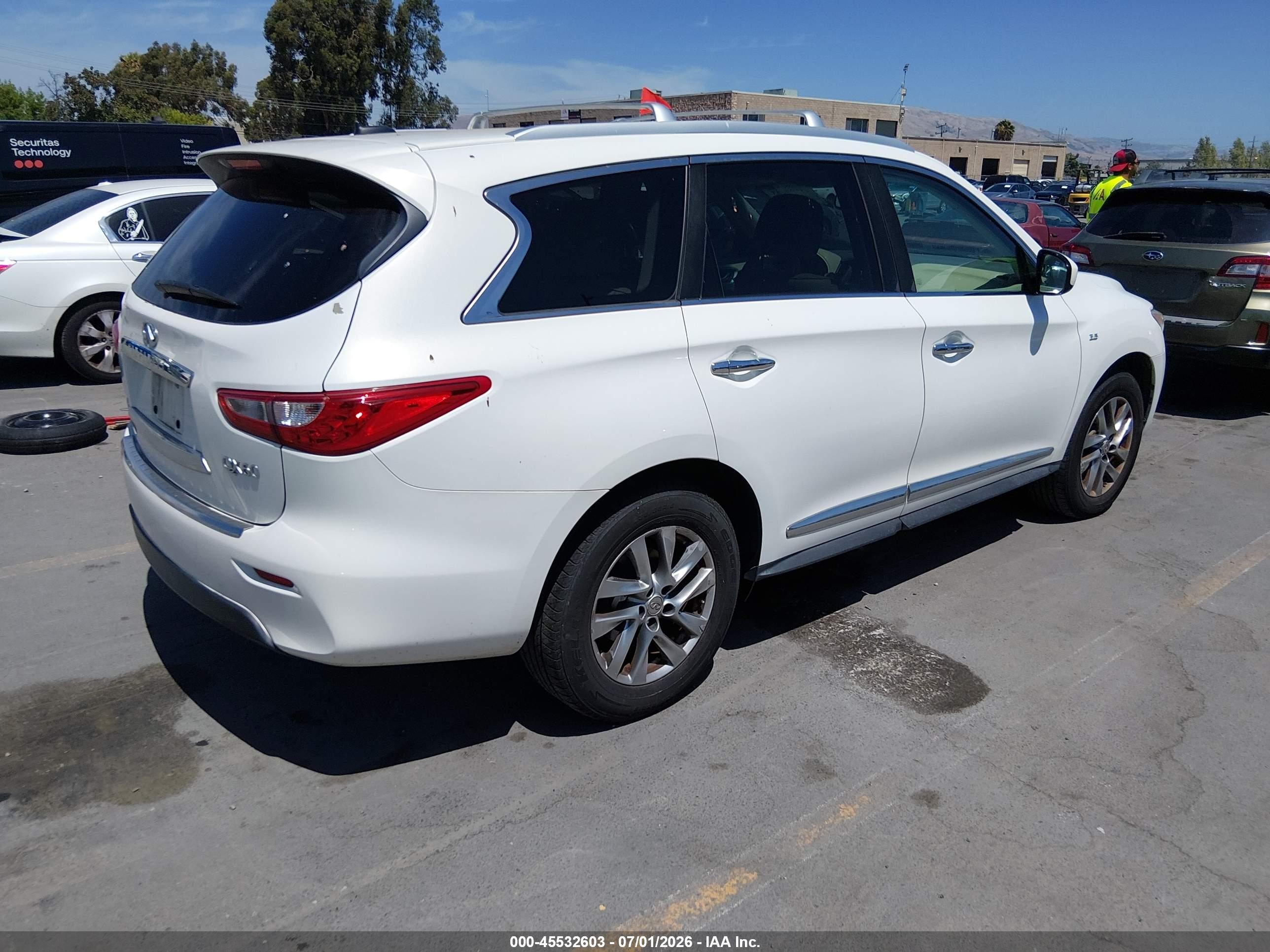 2014 Infiniti Qx60   White vin: 5N1AL0MM6EC508113
