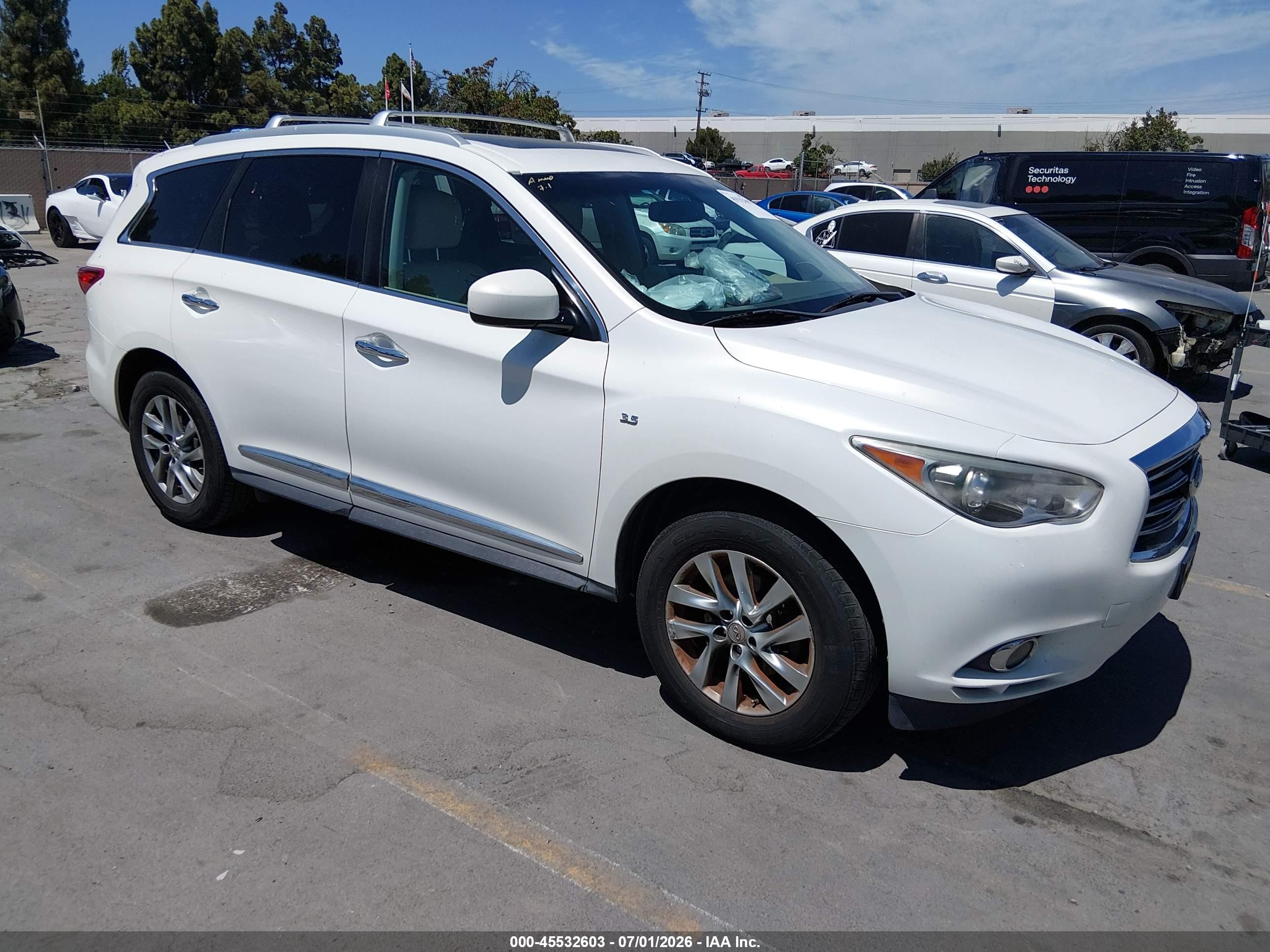 2014 Infiniti Qx60   White vin: 5N1AL0MM6EC508113