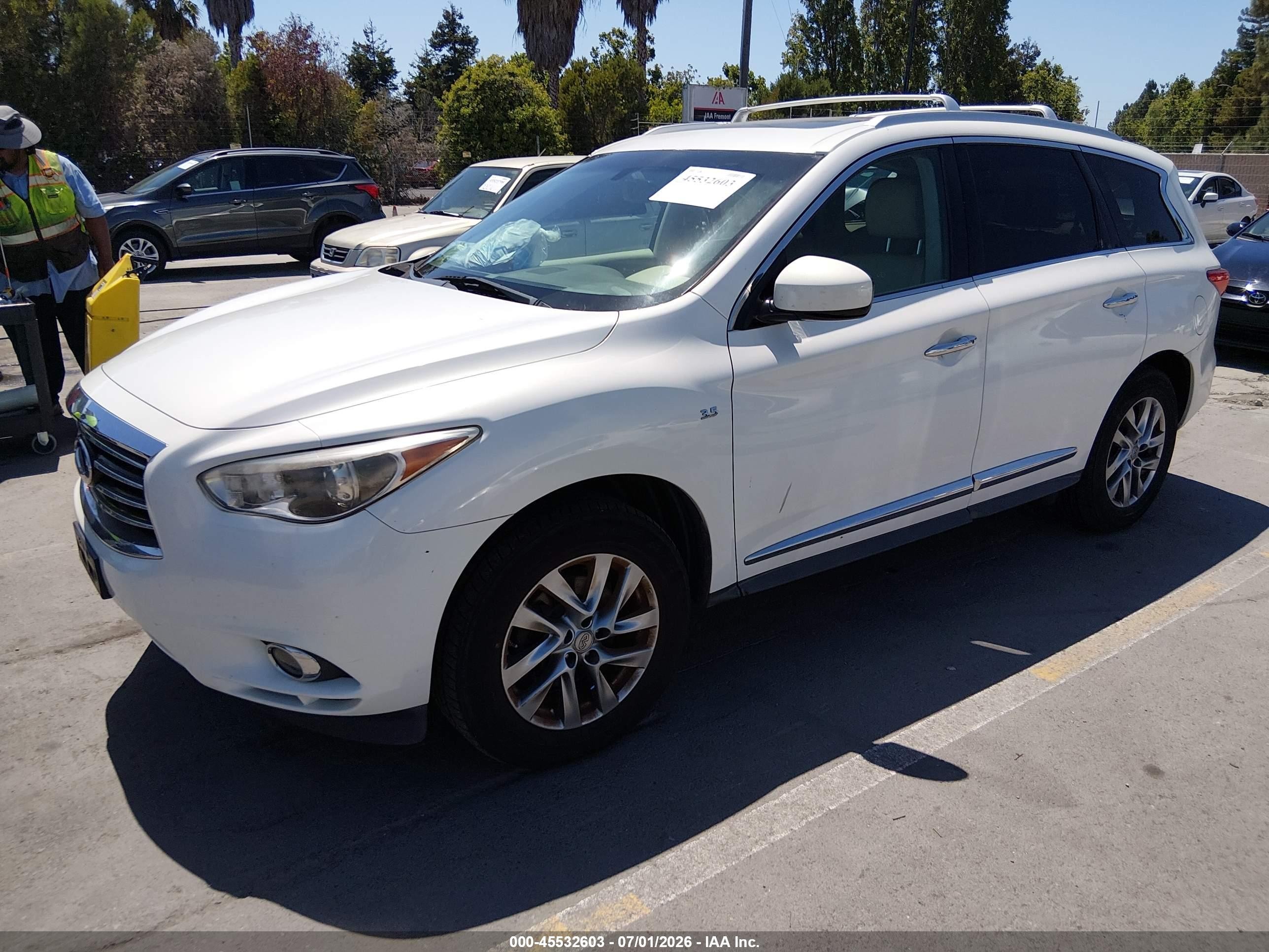 2014 Infiniti Qx60   White vin: 5N1AL0MM6EC508113