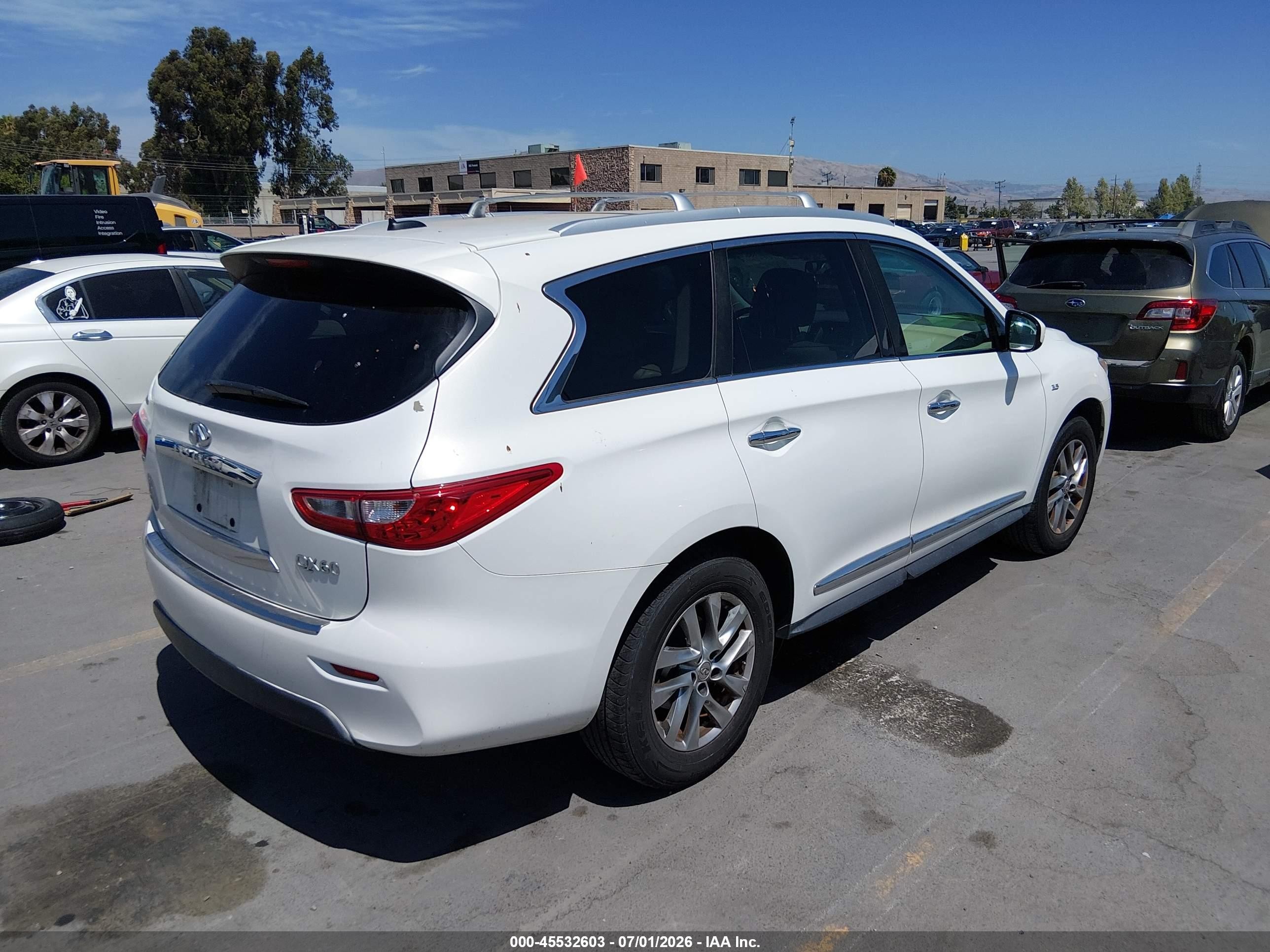 2014 Infiniti Qx60   White vin: 5N1AL0MM6EC508113