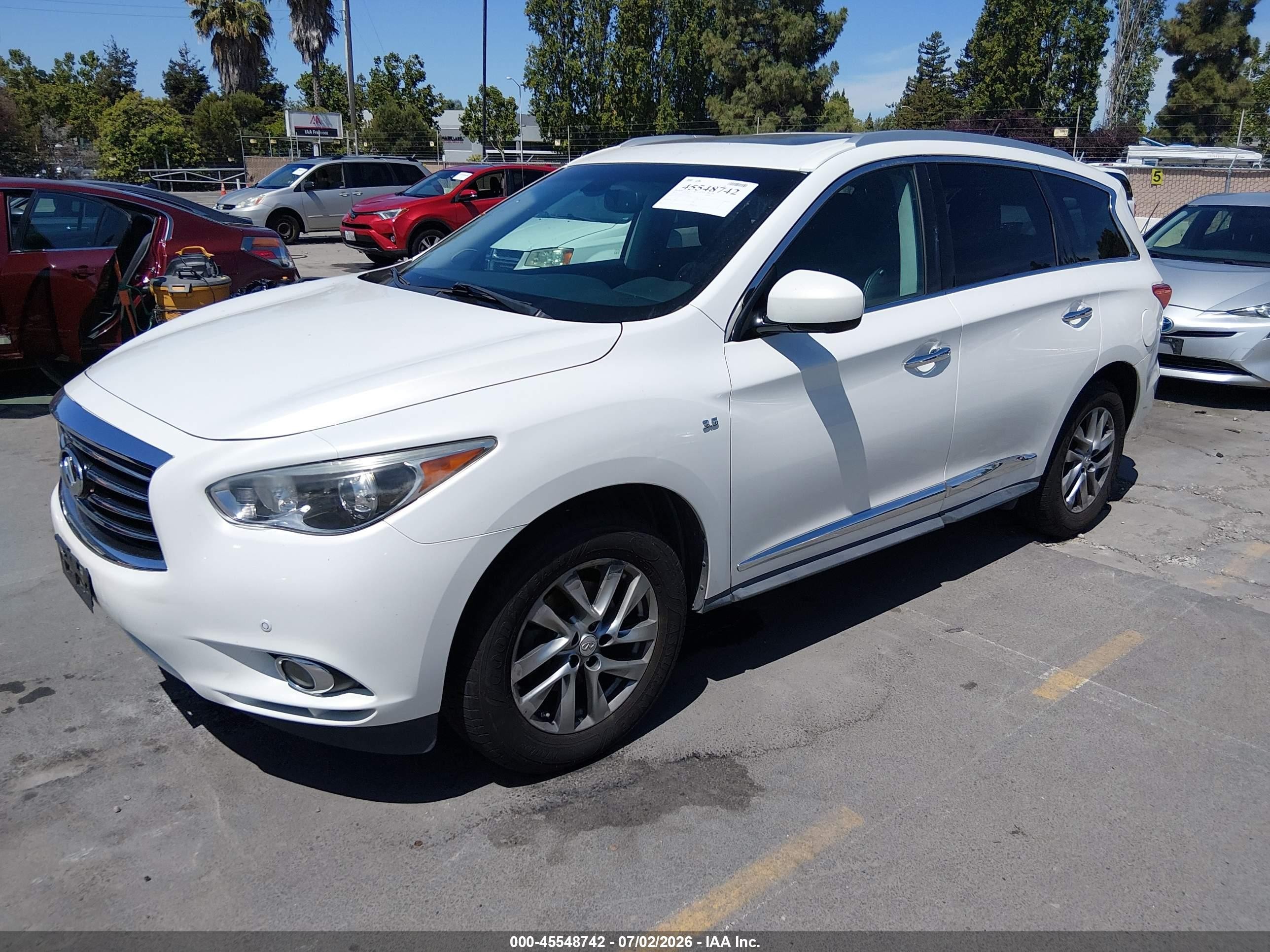 2014 Infiniti Qx60   White vin: 5N1AL0MM6EC520942