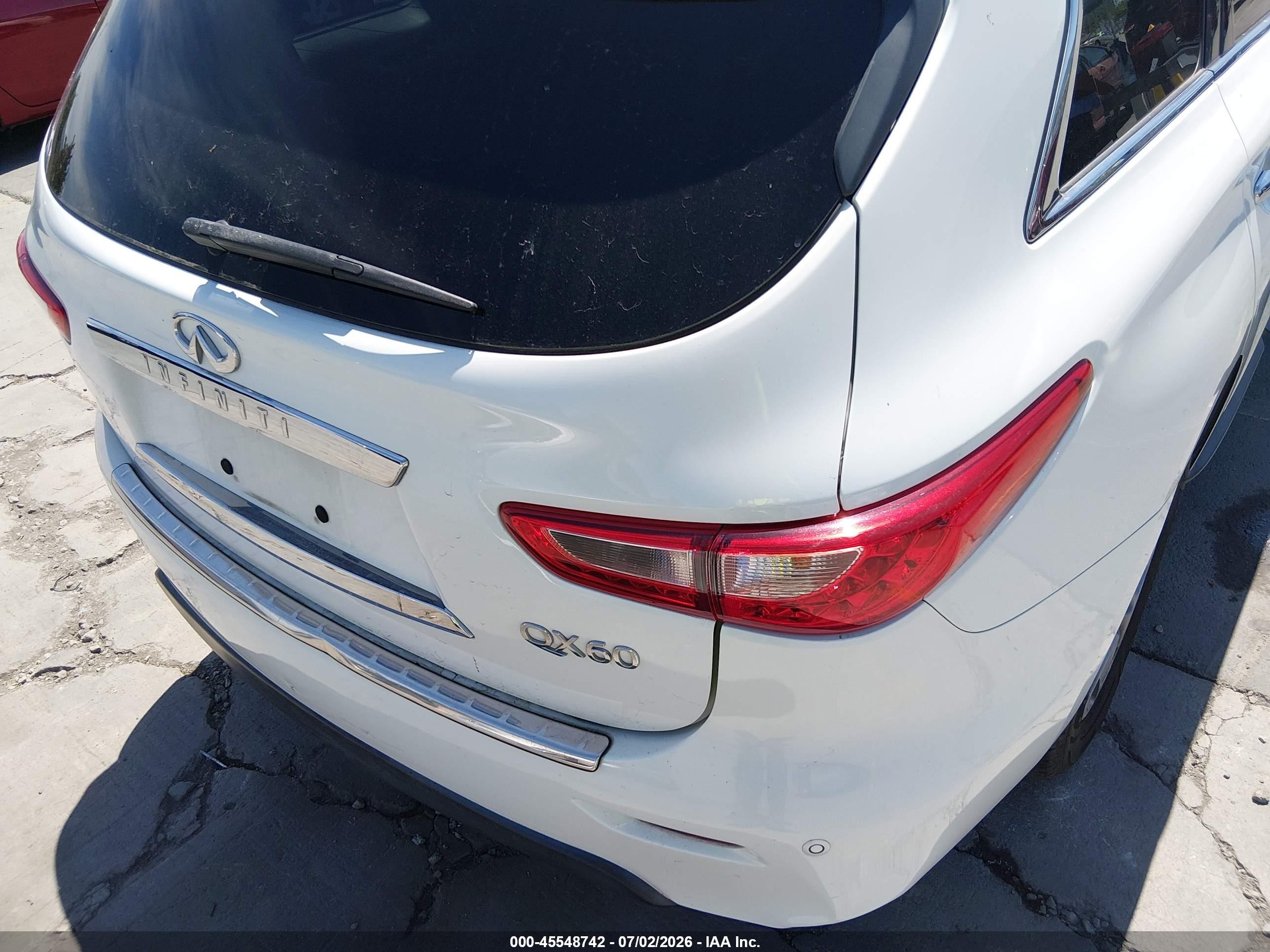 2014 Infiniti Qx60   White vin: 5N1AL0MM6EC520942
