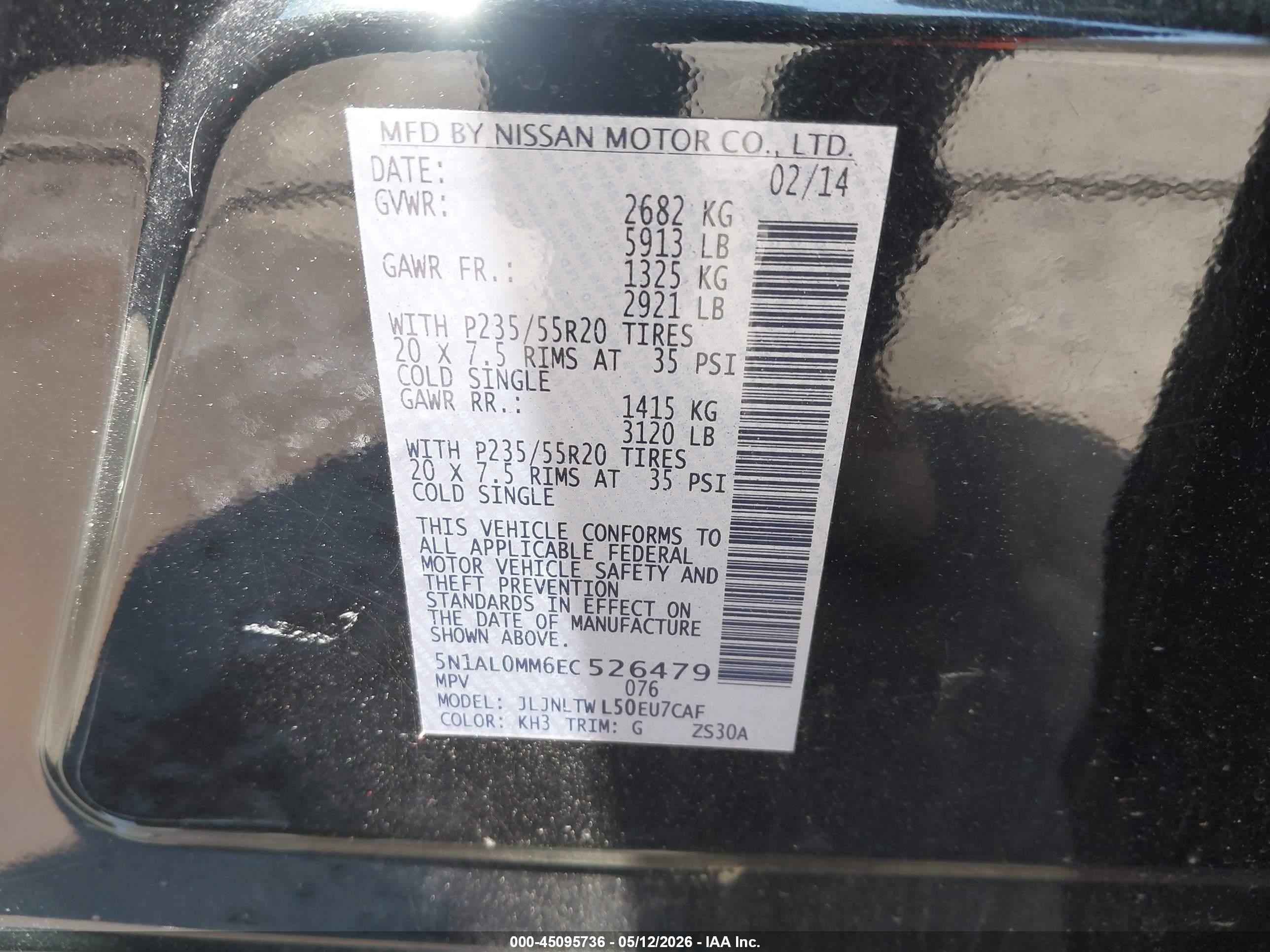 2014 Infiniti Qx60 Black vin: 5N1AL0MM6EC526479
