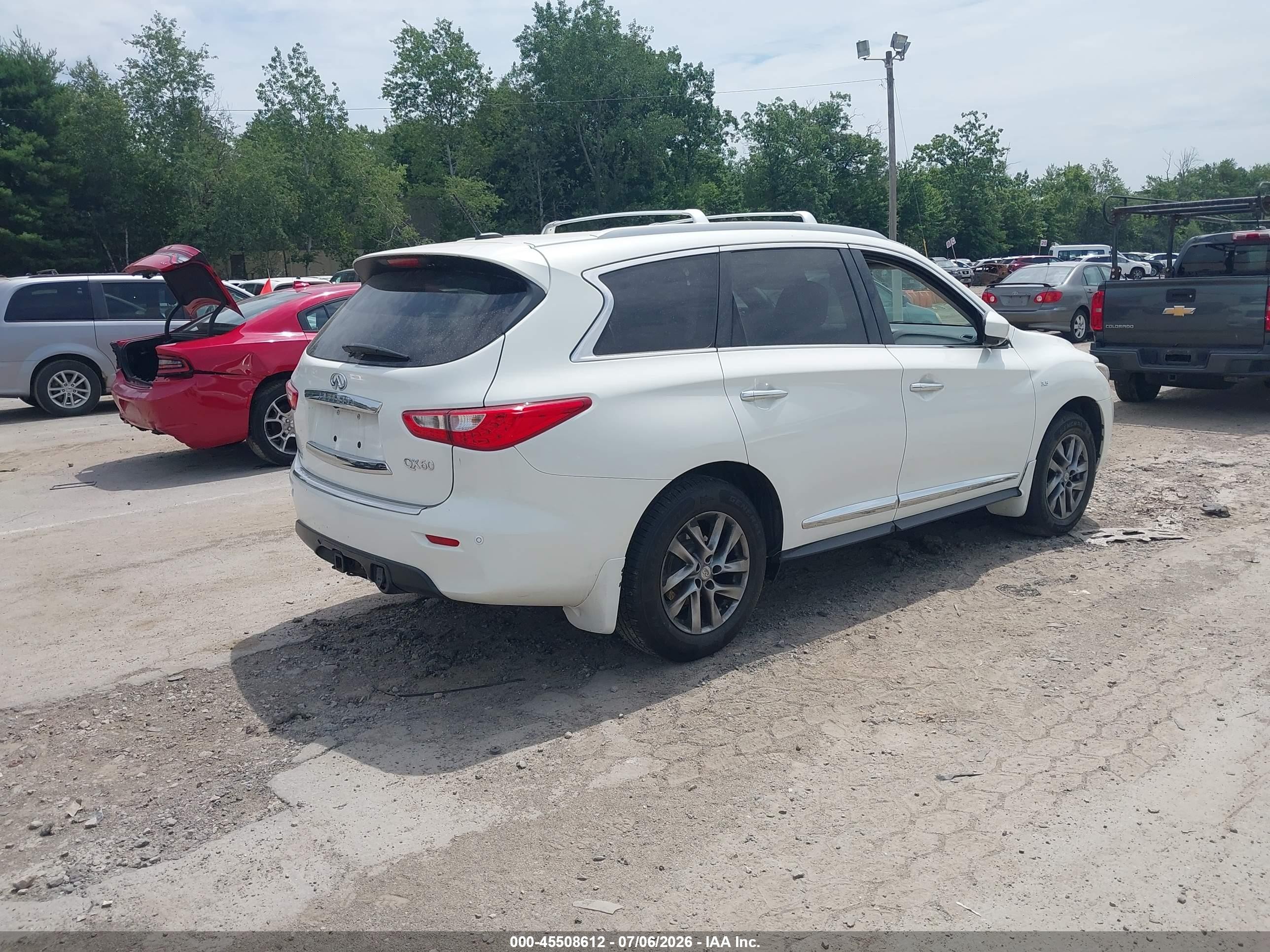 2014 Infiniti Qx60 White vin: 5N1AL0MM6EC532668