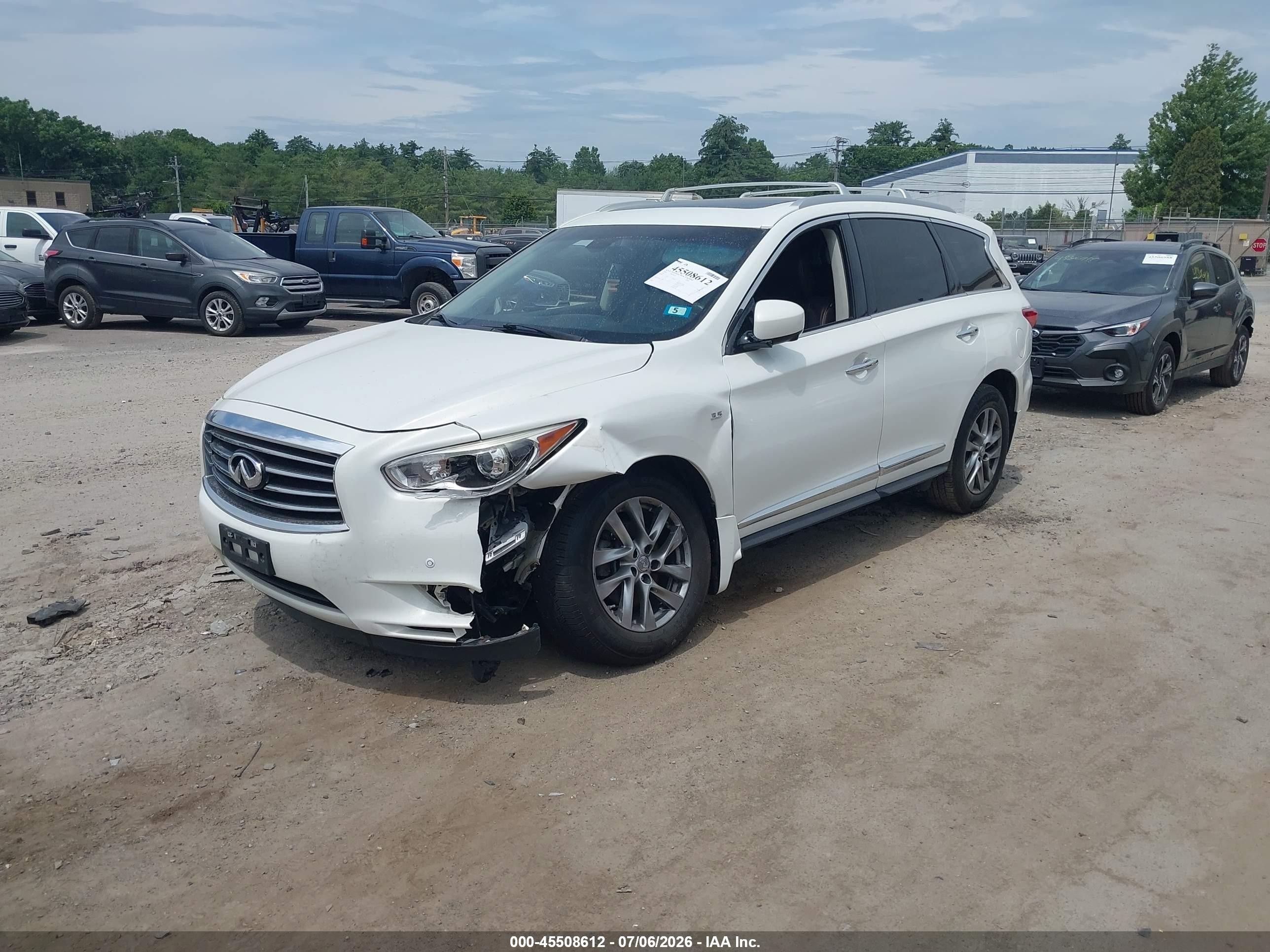 2014 Infiniti Qx60 White vin: 5N1AL0MM6EC532668