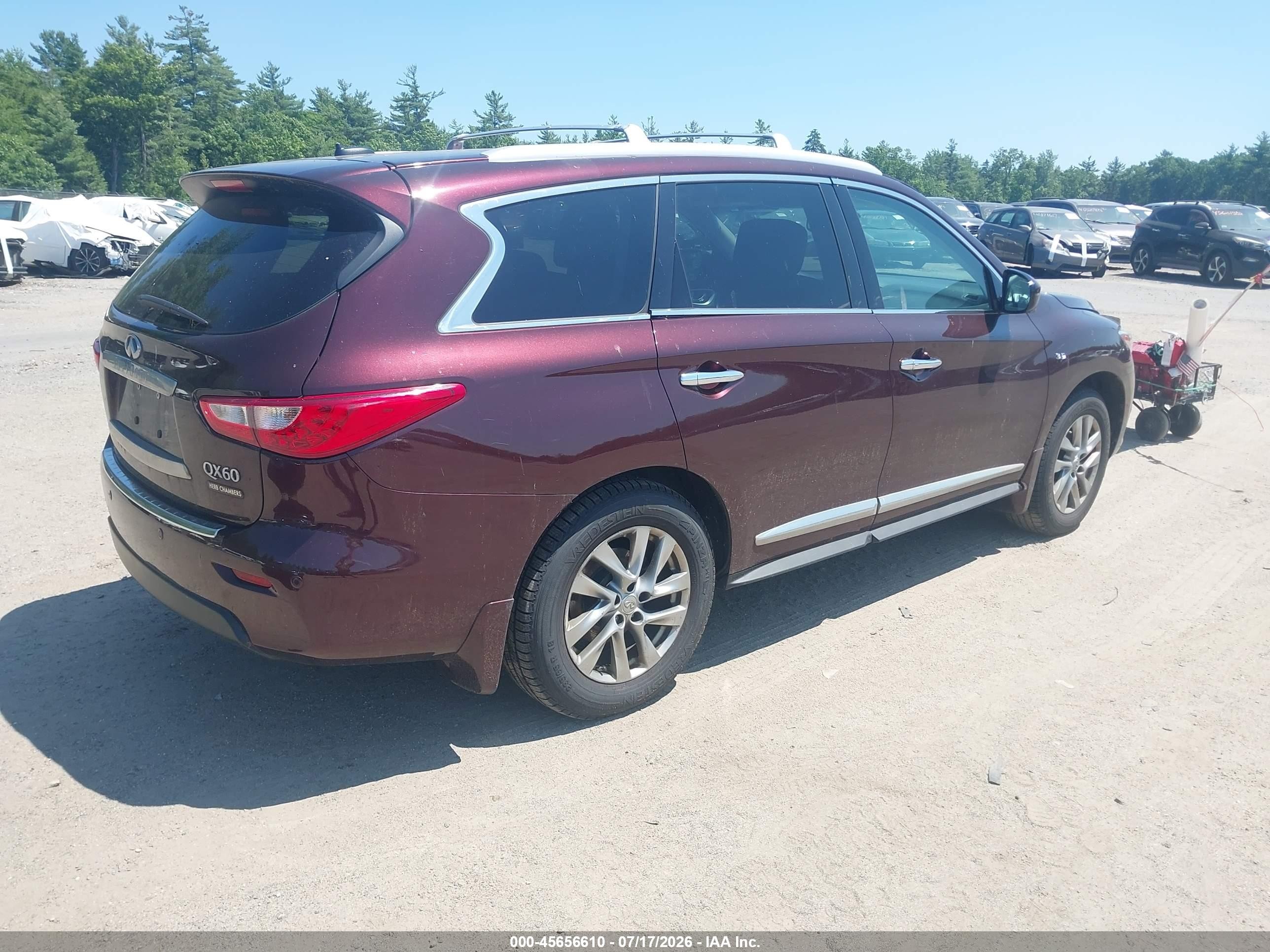 2014 Infiniti Qx60   Maroon vin: 5N1AL0MM6EC553892