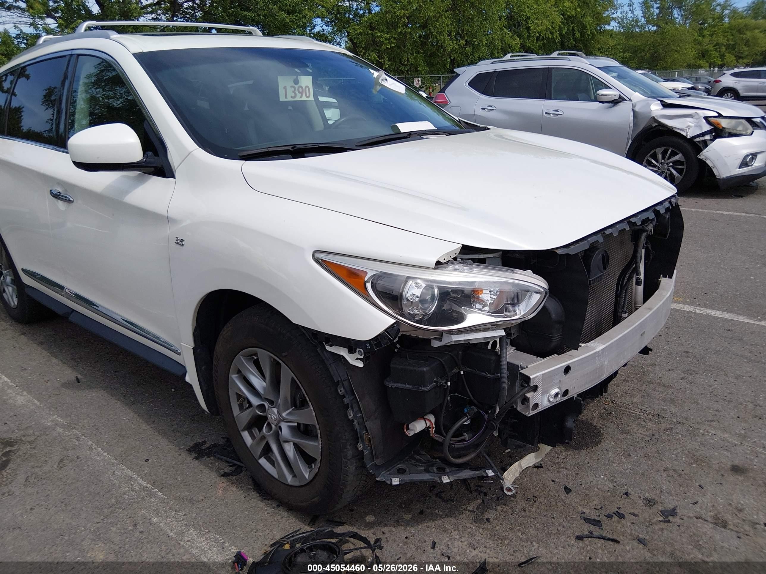 2015 Infiniti Qx60   White vin: 5N1AL0MM6FC512521
