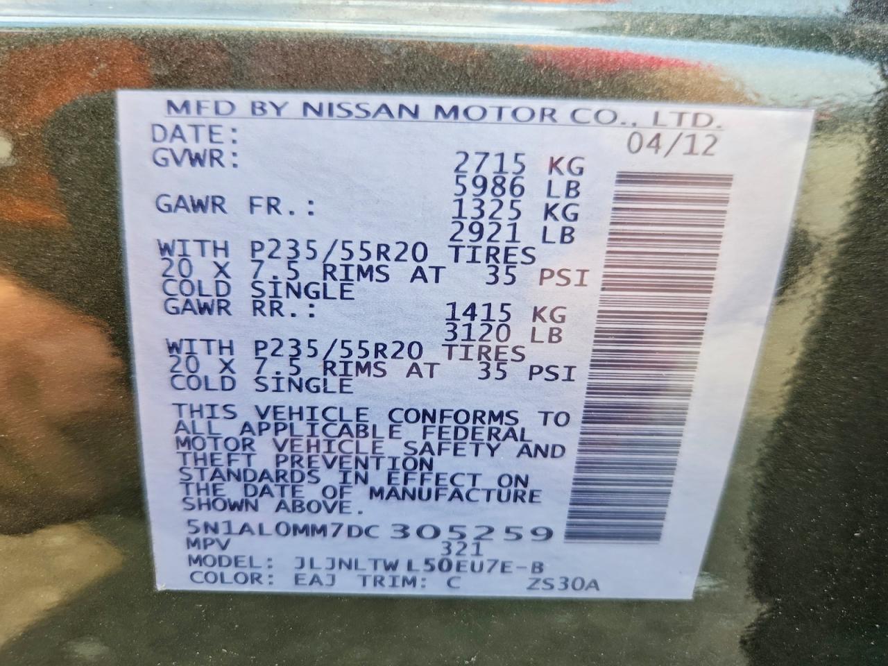 2013 Infiniti Jx35 Base Gray vin: 5N1AL0MM7DC305259