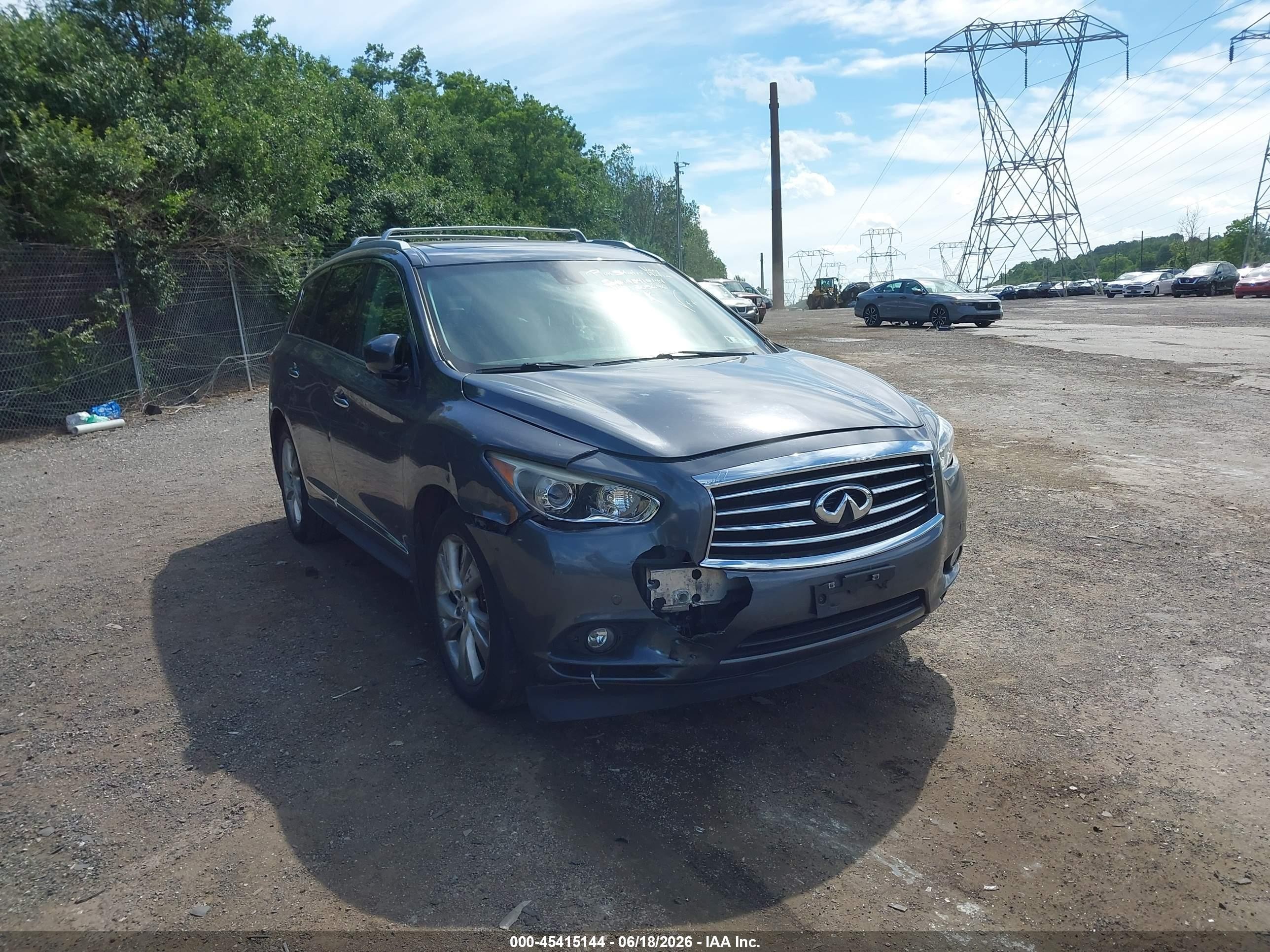 2013 Infiniti Jx35   Gray vin: 5N1AL0MM7DC305696