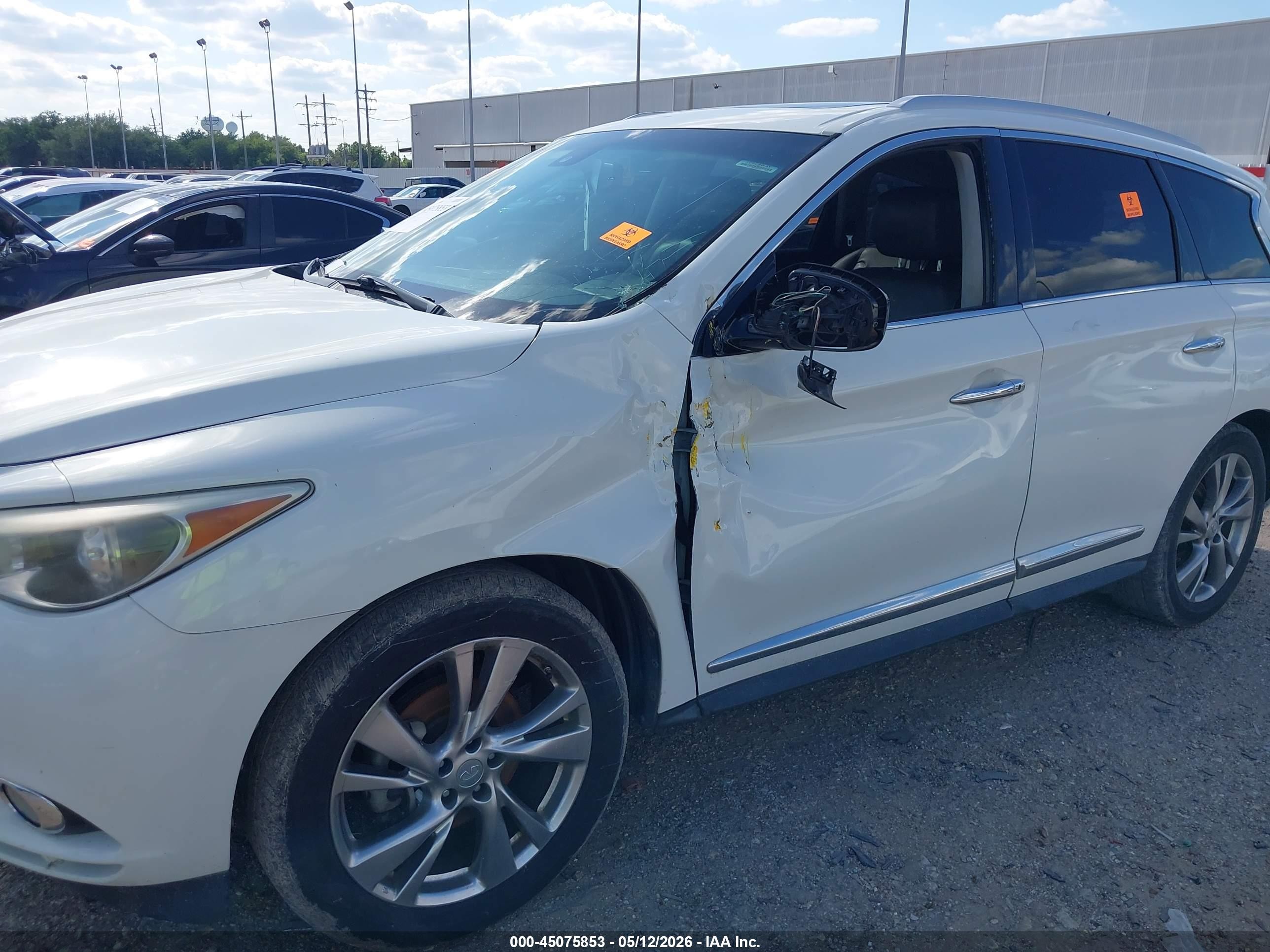 2013 Infiniti Jx35   White vin: 5N1AL0MM7DC331179