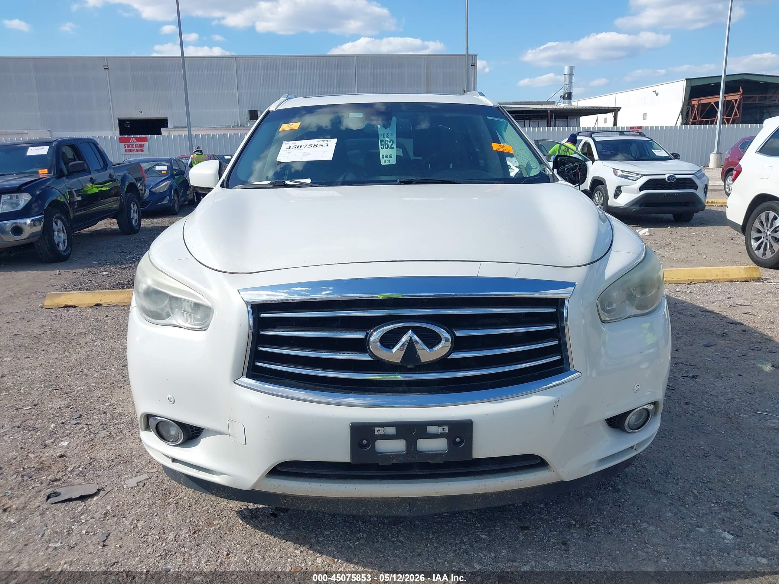 2013 Infiniti Jx35   White vin: 5N1AL0MM7DC331179