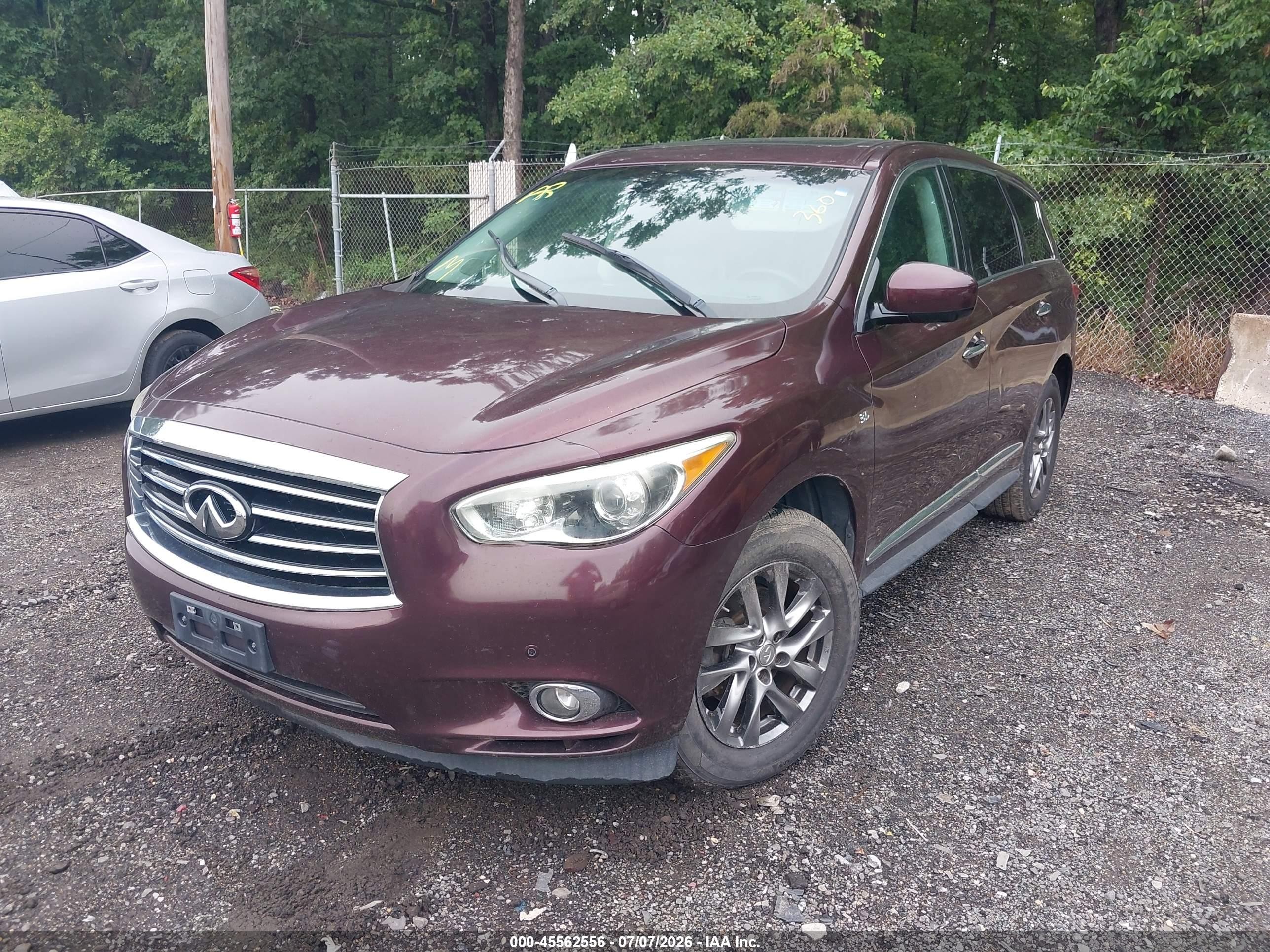2014 Infiniti Qx60   Burgundy vin: 5N1AL0MM7EC501879