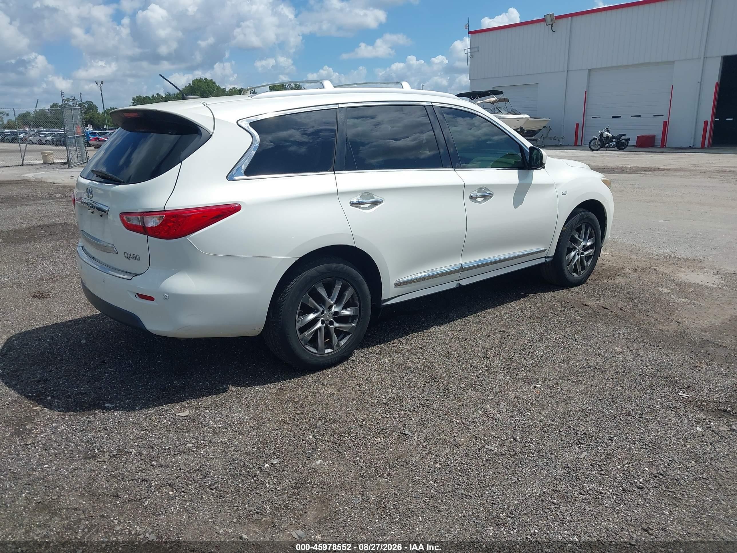 2014 Infiniti Qx60   Белый vin: 5N1AL0MM7EC539287