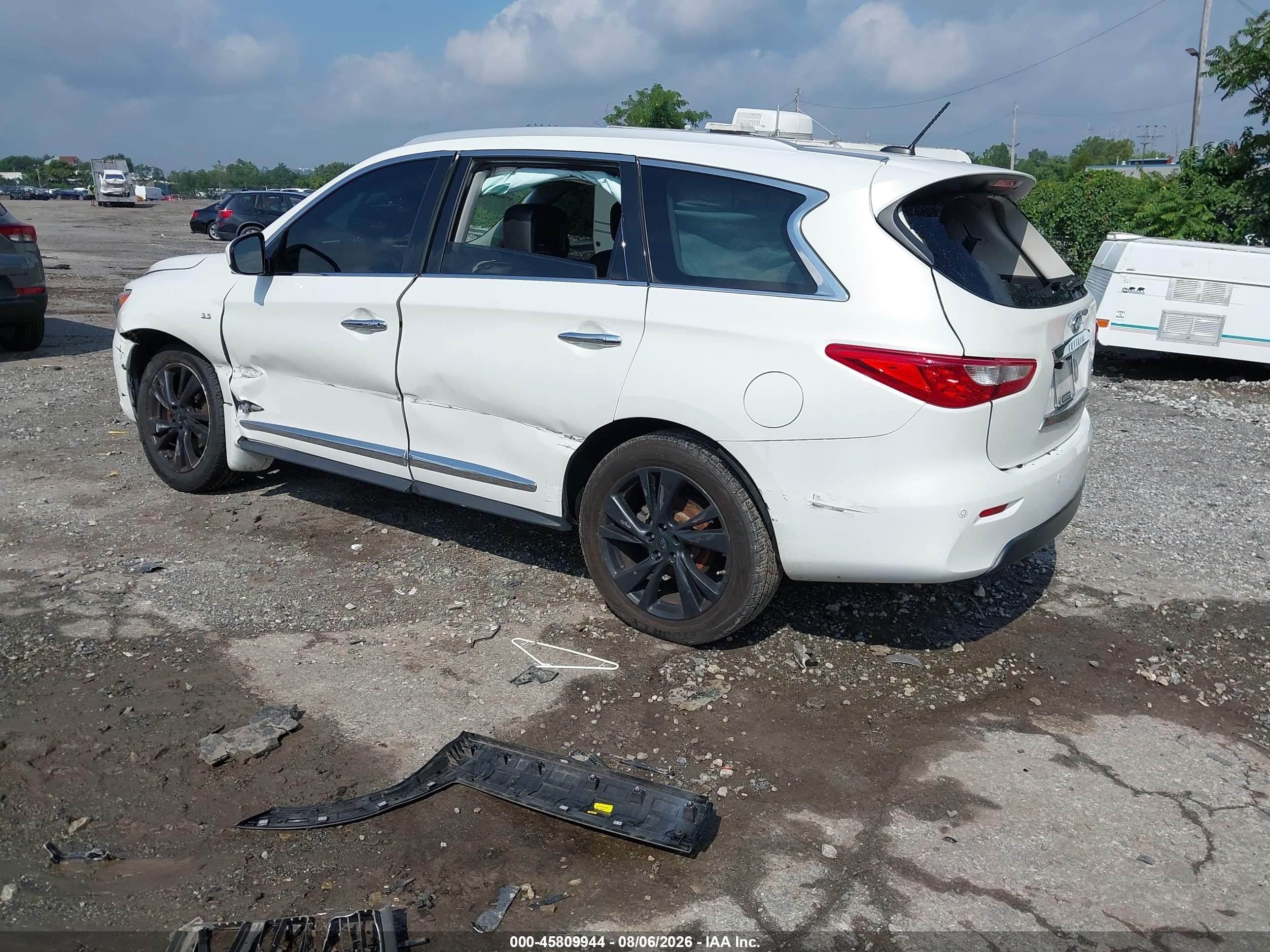 2014 Infiniti Qx60   White vin: 5N1AL0MM7EC547695