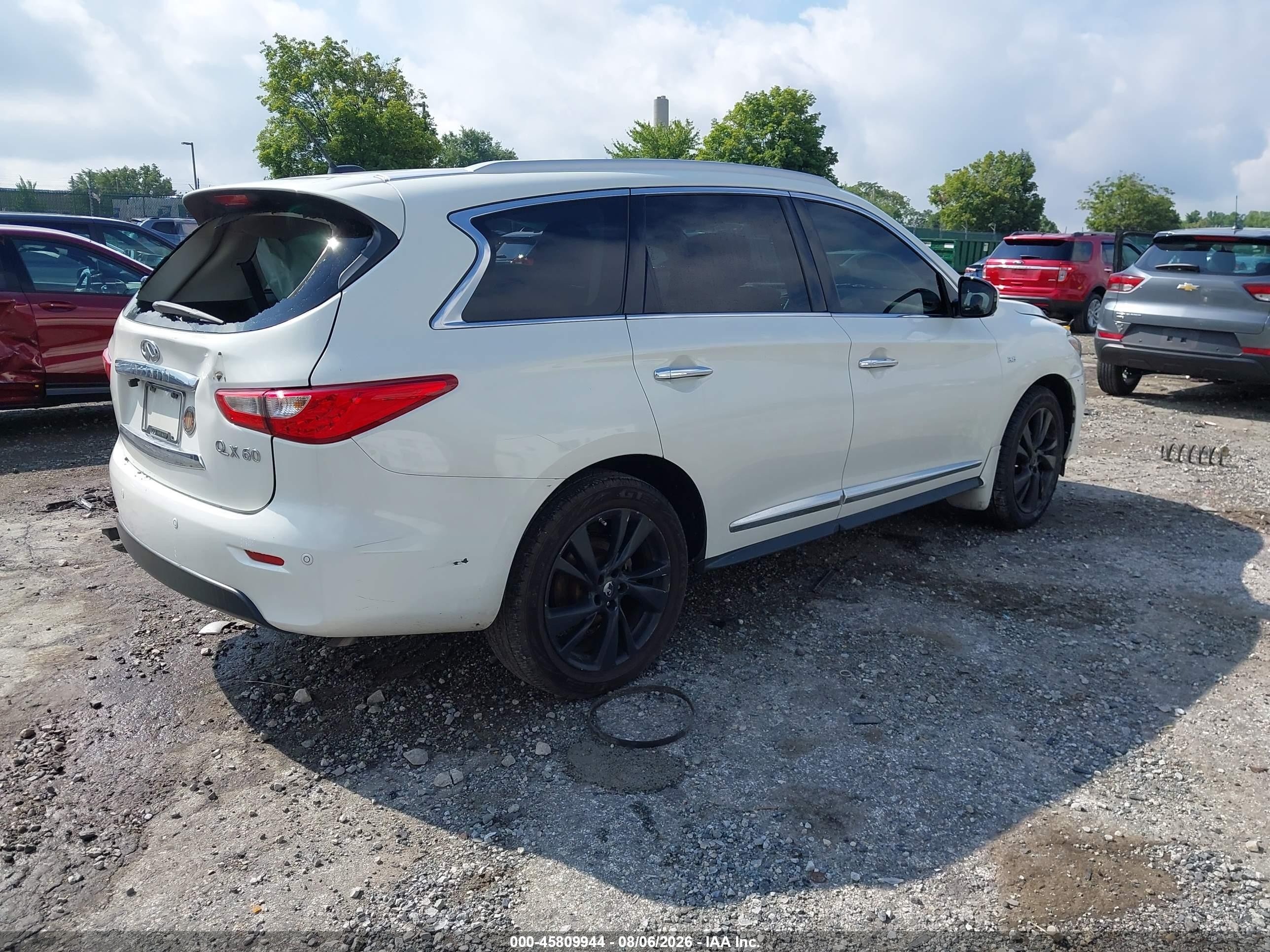 2014 Infiniti Qx60   White vin: 5N1AL0MM7EC547695