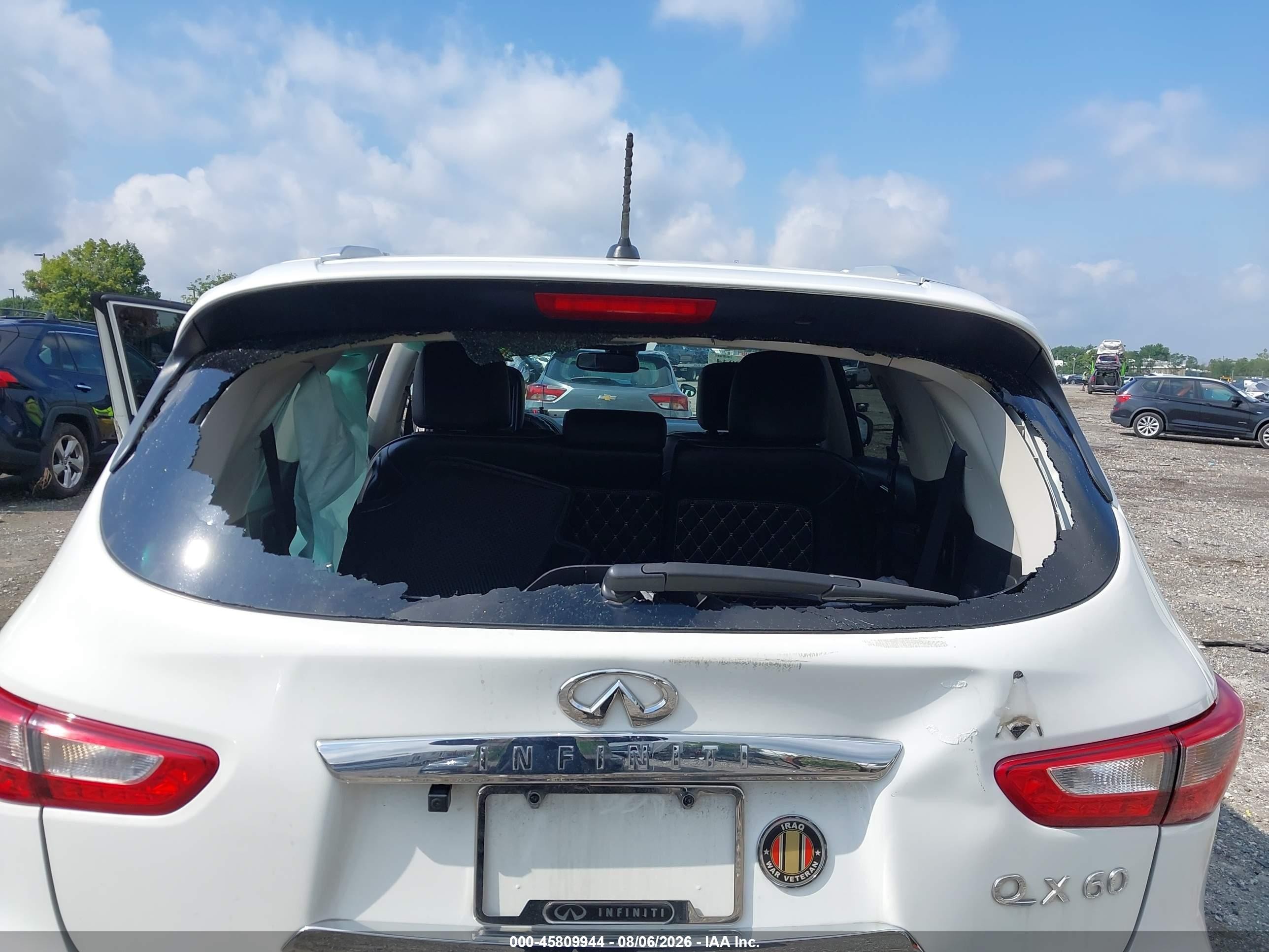 2014 Infiniti Qx60   White vin: 5N1AL0MM7EC547695